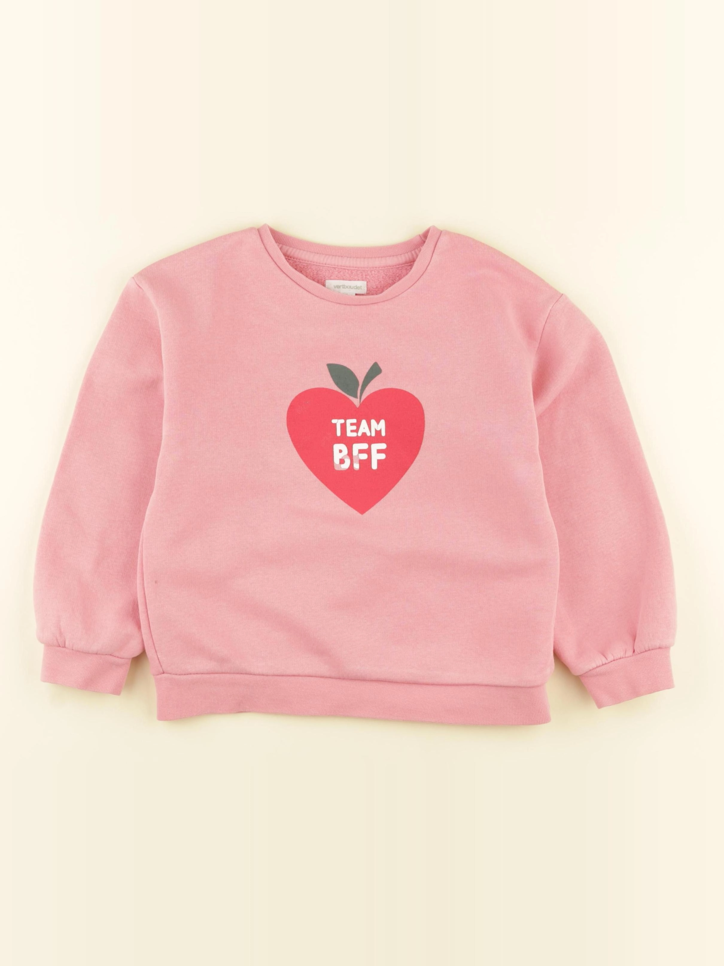 Vertbaudet - sweat rose - 6 ans
