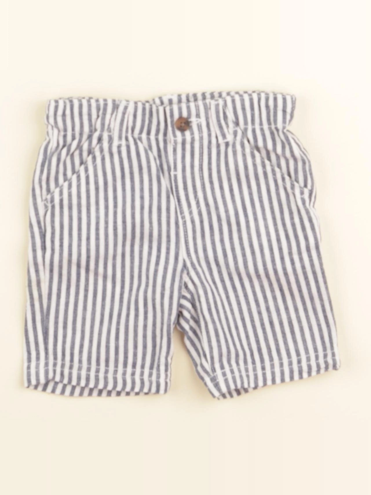 Boutchou - short blanc, bleu - 6 mois