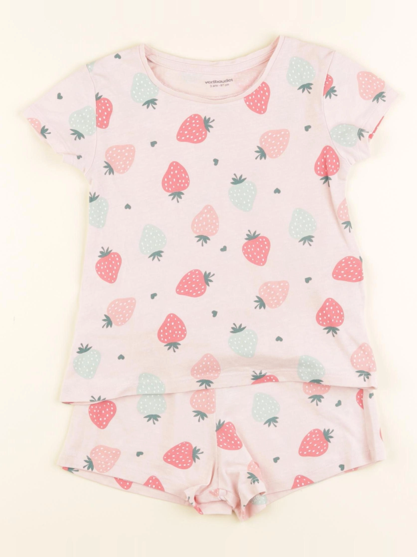 Vertbaudet - pyjama coton rose - 3 ans