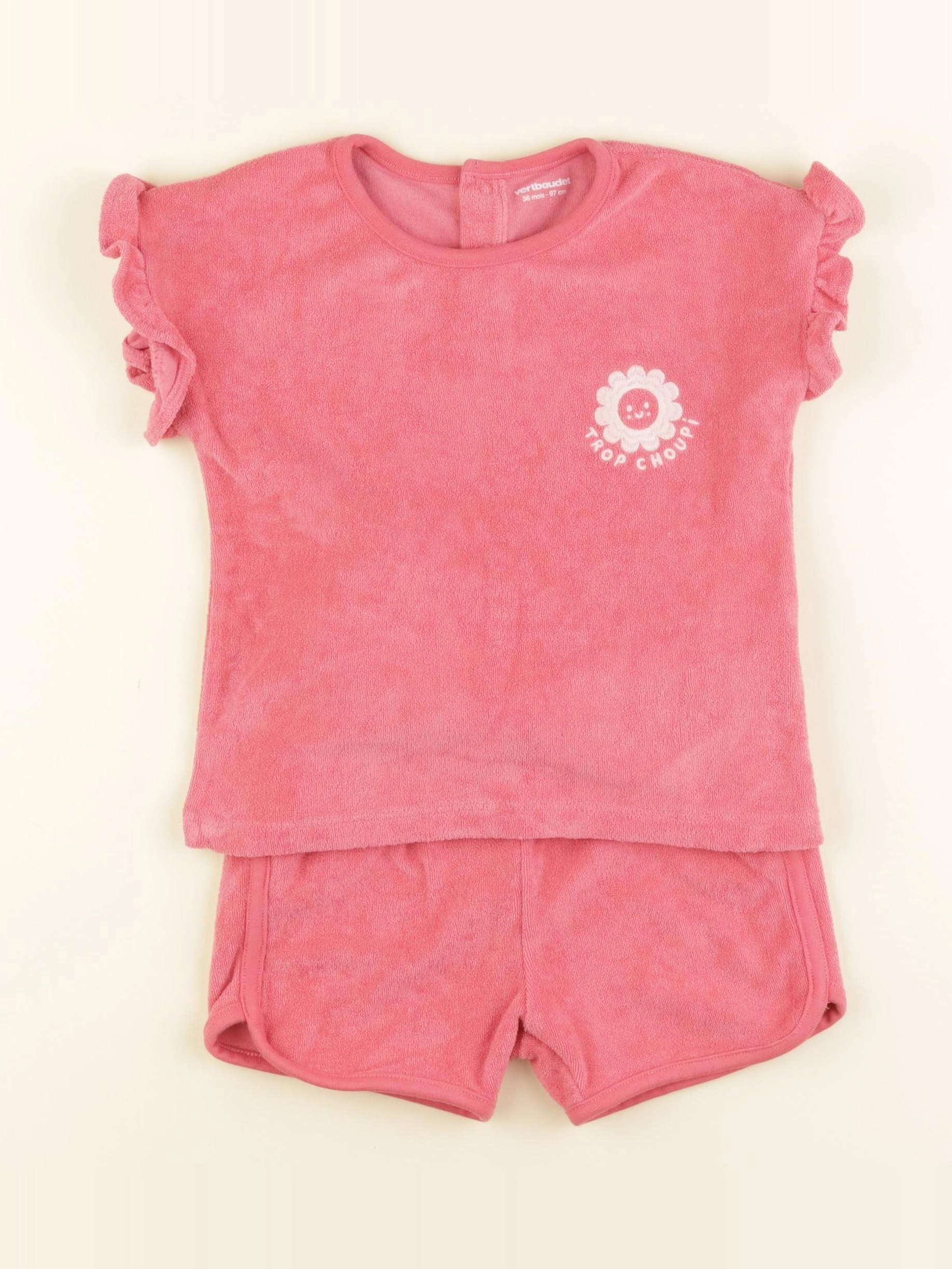 Vertbaudet - ensemble rose - 36 mois