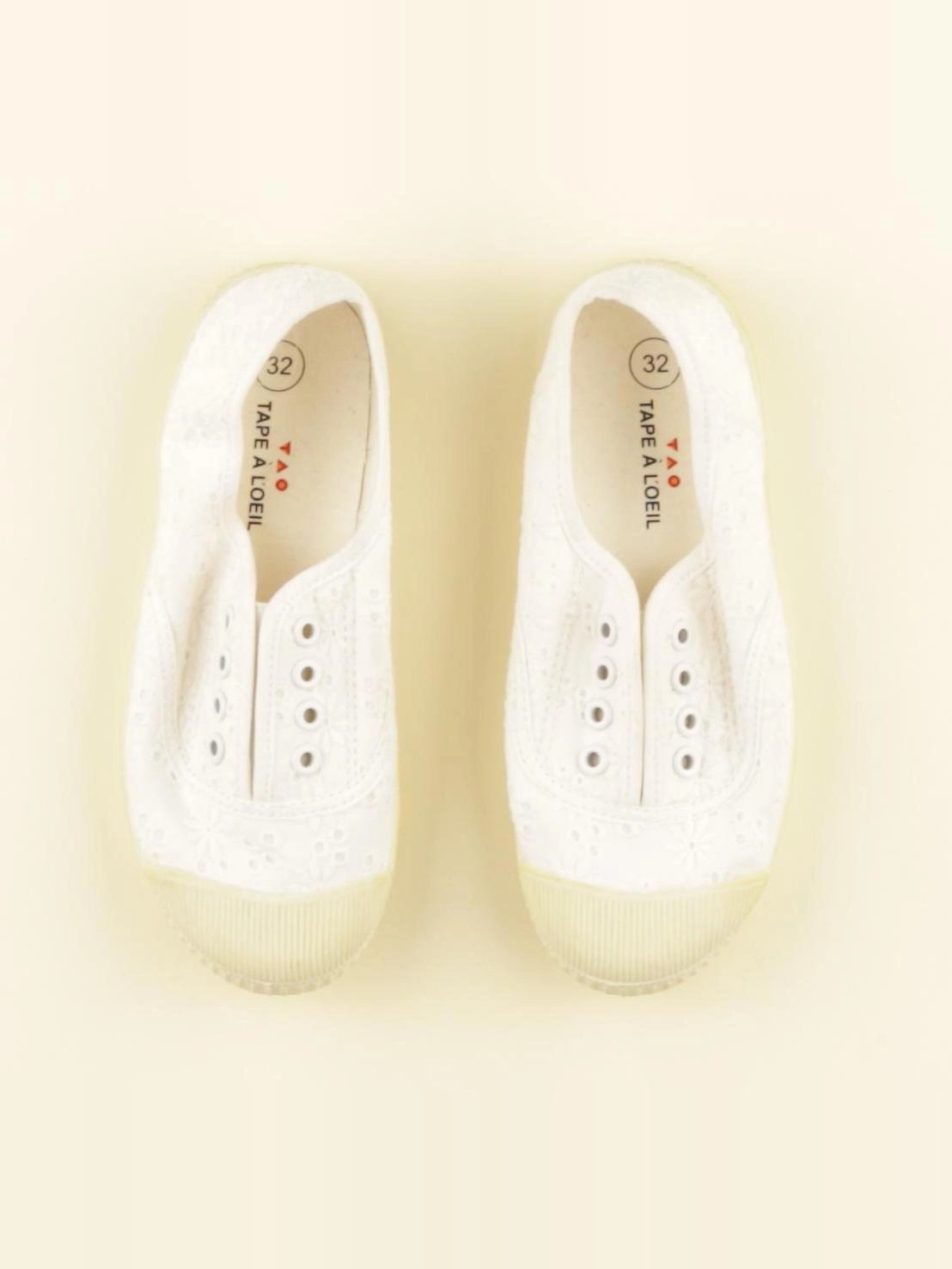 Tape à l'oeil - tennis élastiqué blanc - pointure 32