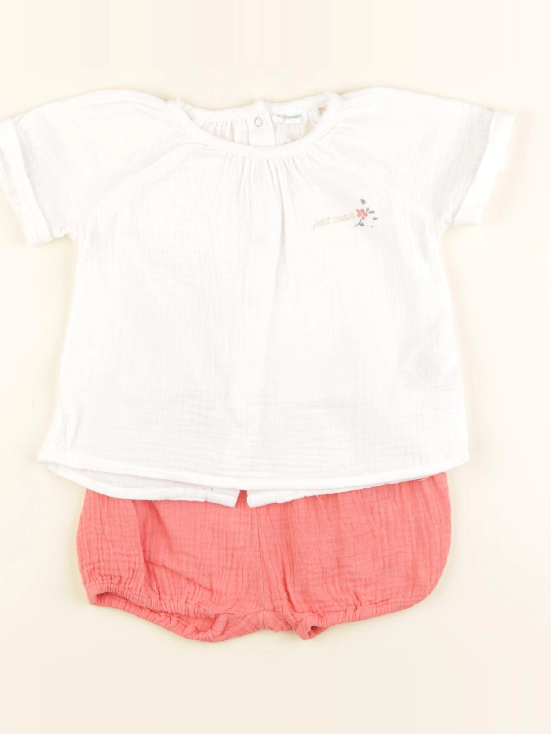 Vertbaudet - ensemble rose - 2 ans