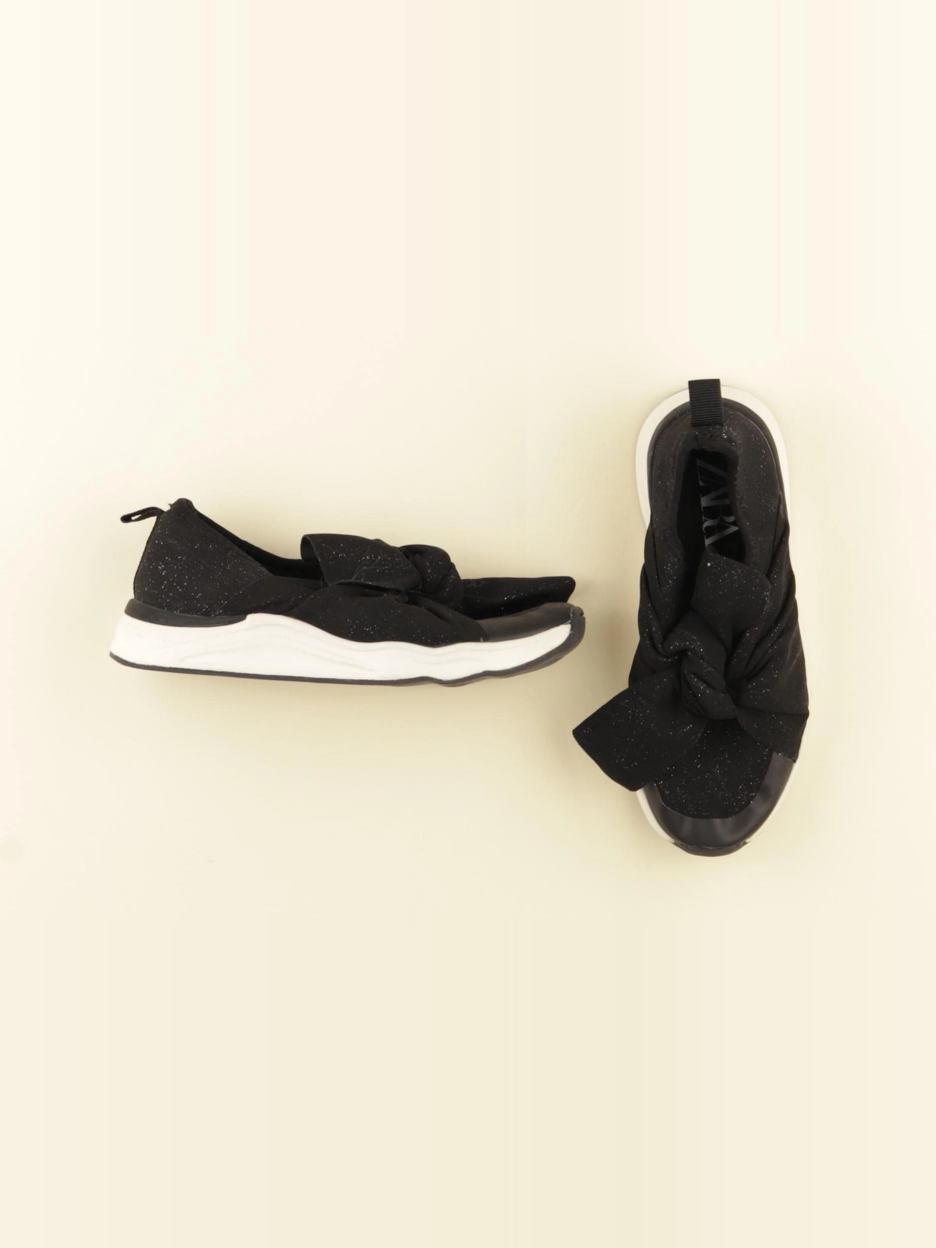 Zara - tennis élastiqué noir, argent - pointure 33