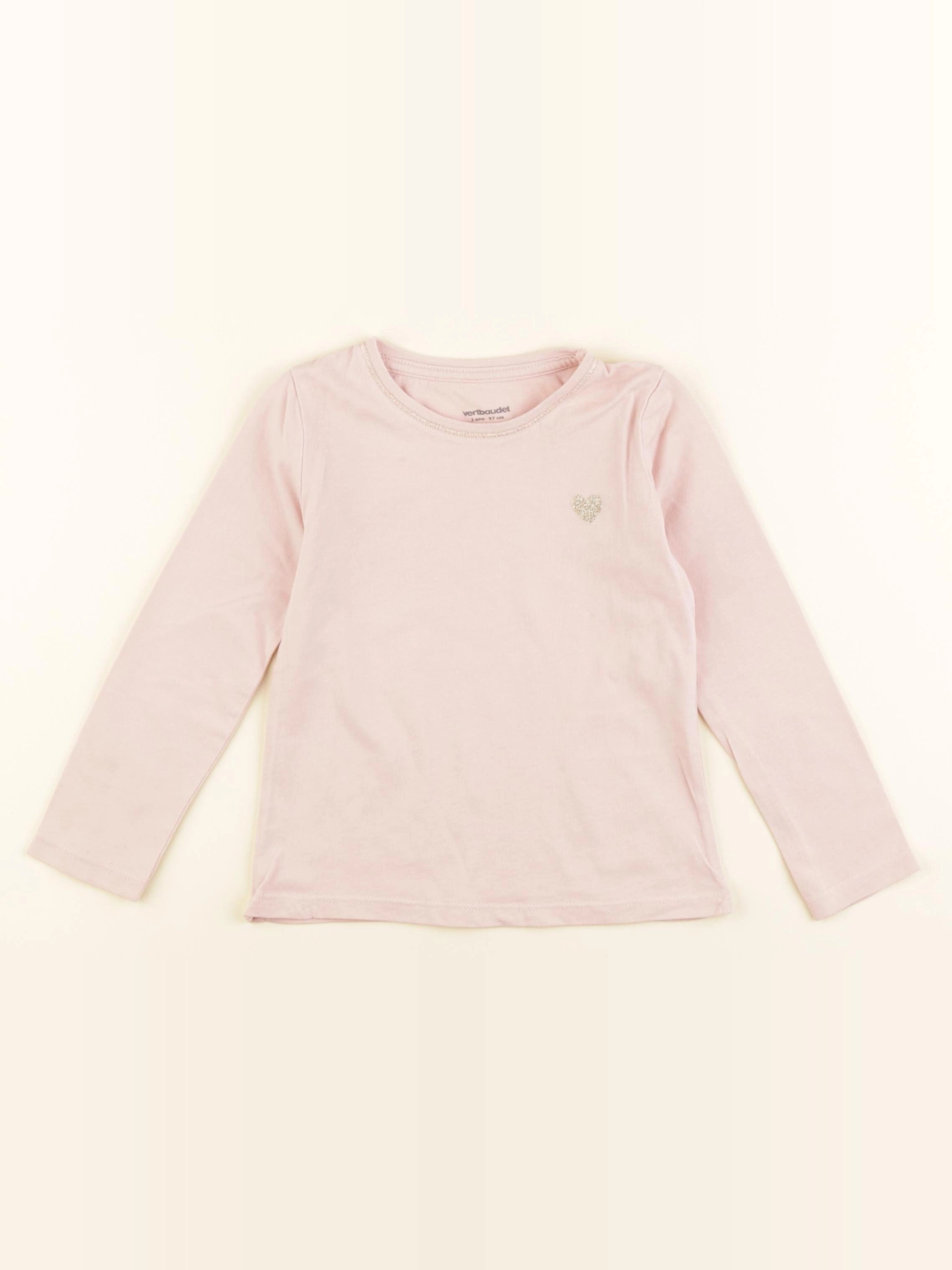 Vertbaudet - tee-shirt rose - 3 ans