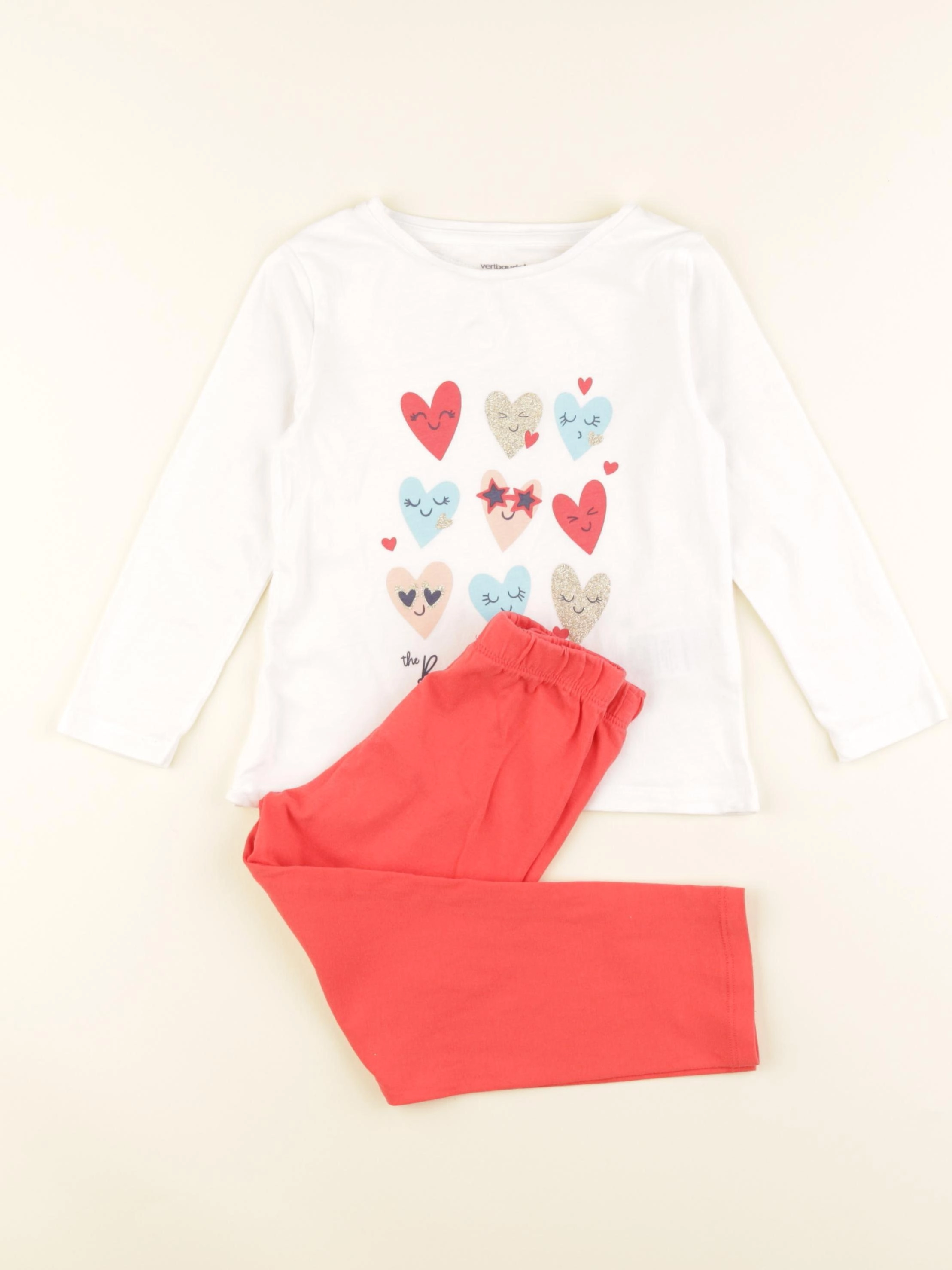 Vertbaudet - pyjama coton rouge - 3 ans