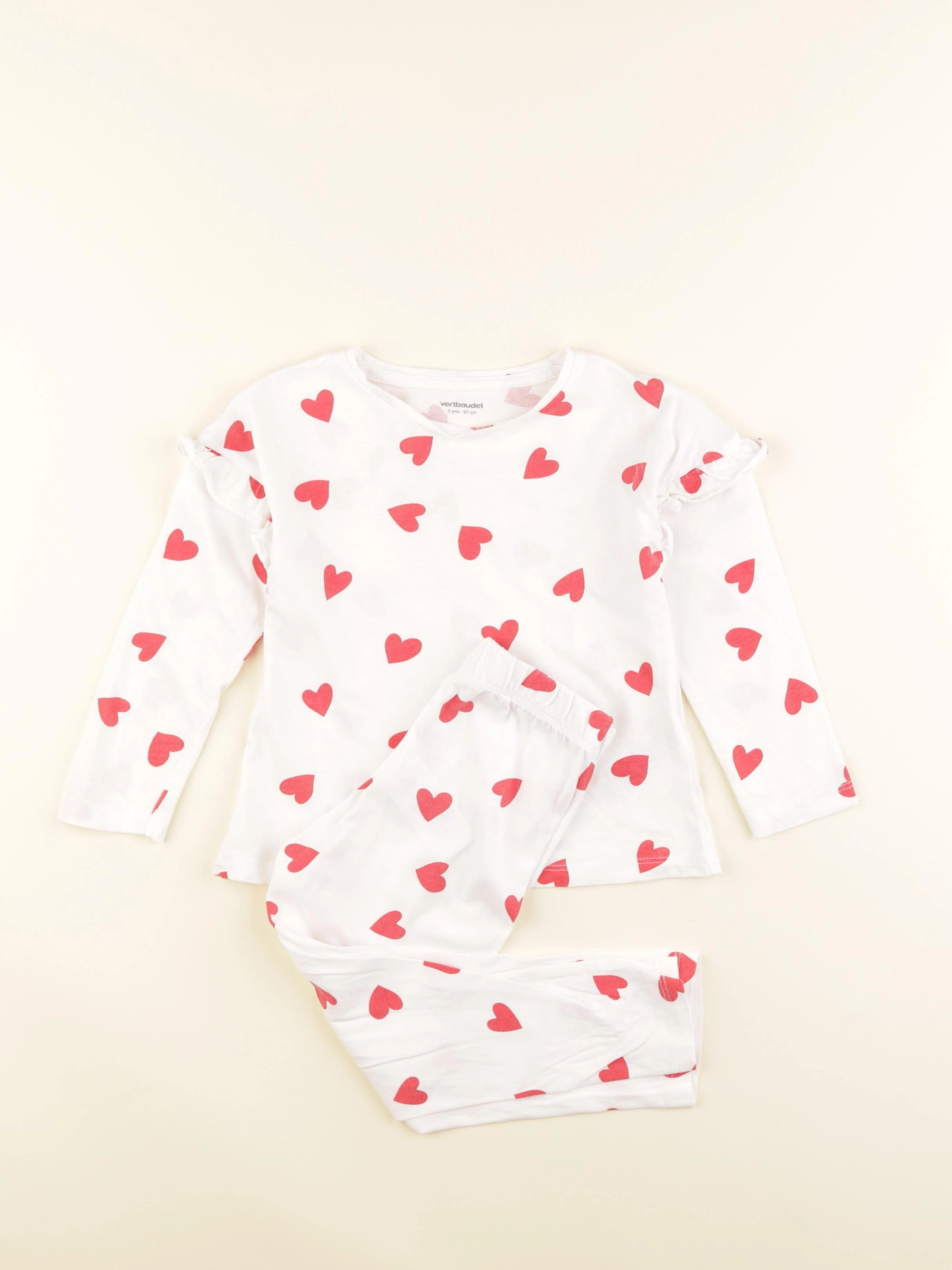 Vertbaudet - pyjama coton rouge - 3 ans