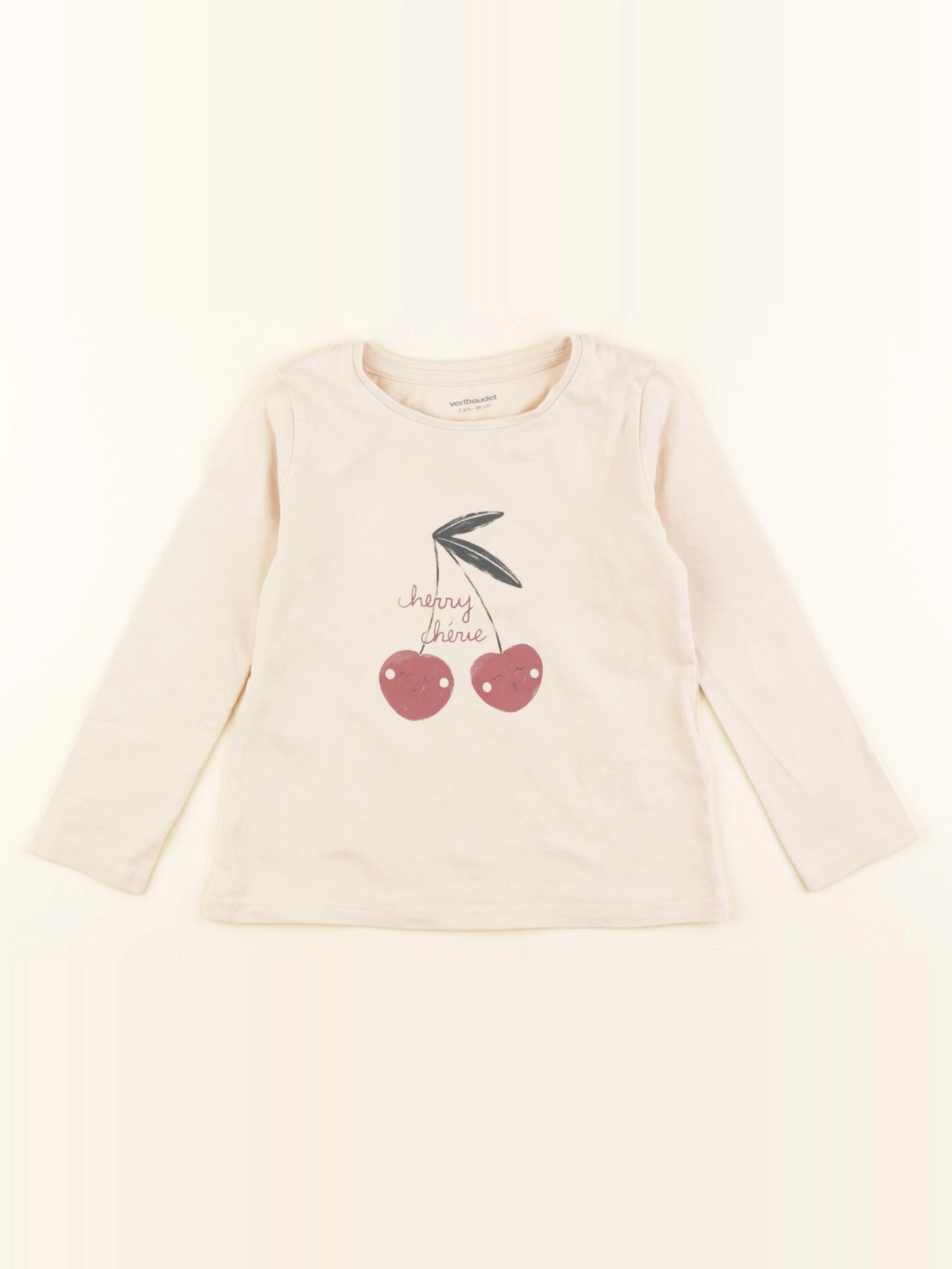 Vertbaudet - tee-shirt beige - 2 ans