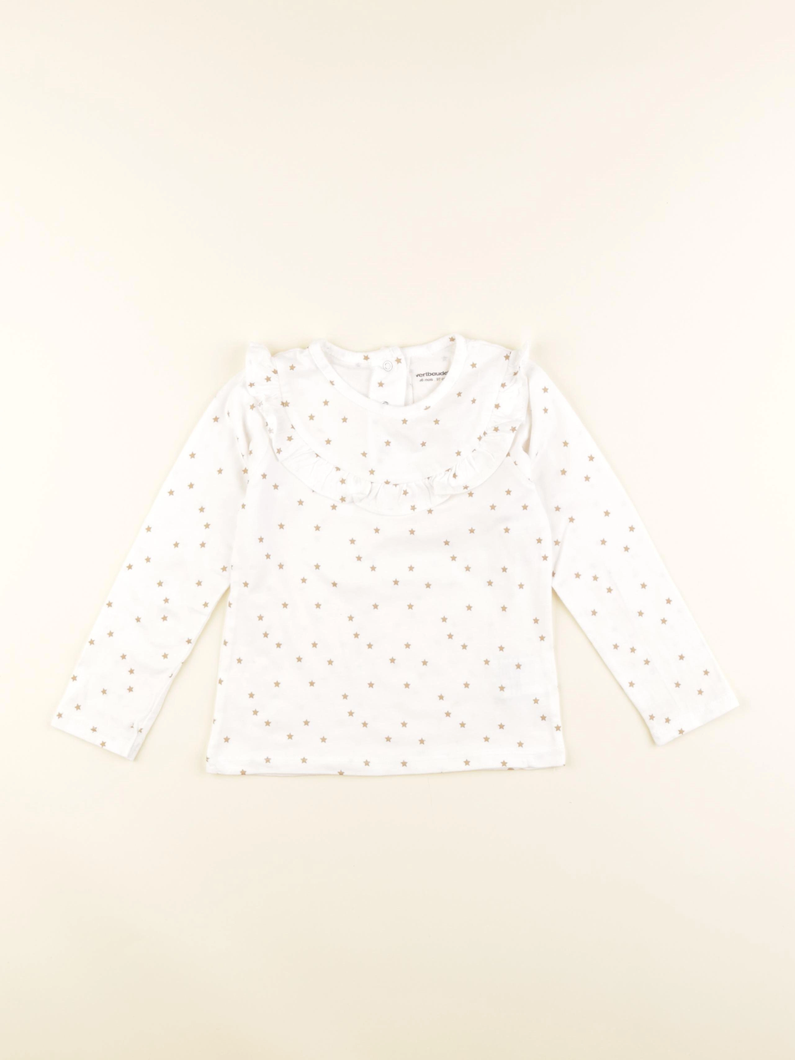 Vertbaudet - tee-shirt blanc - 36 mois