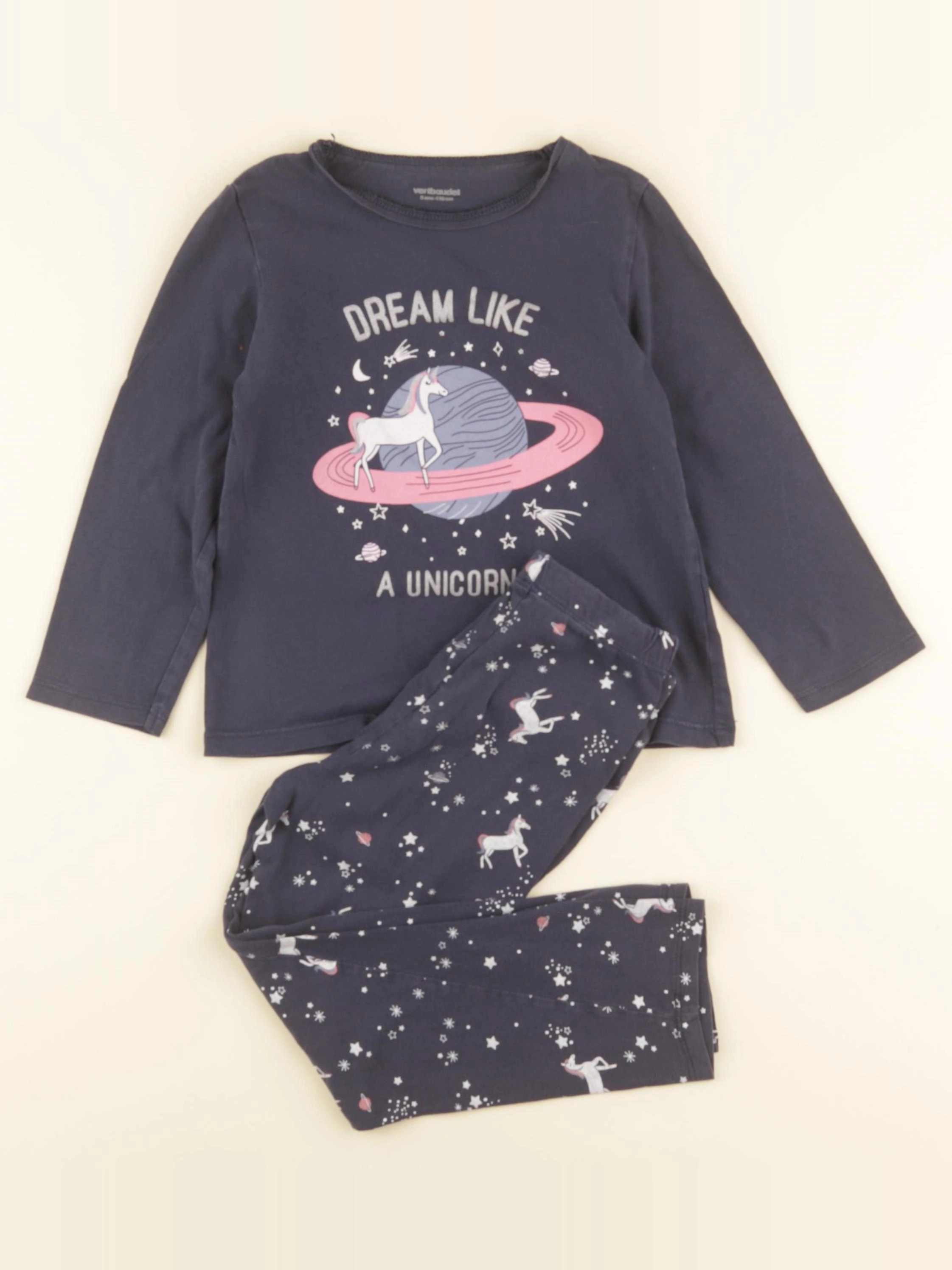Vertbaudet - pyjama coton bleu - 5 ans