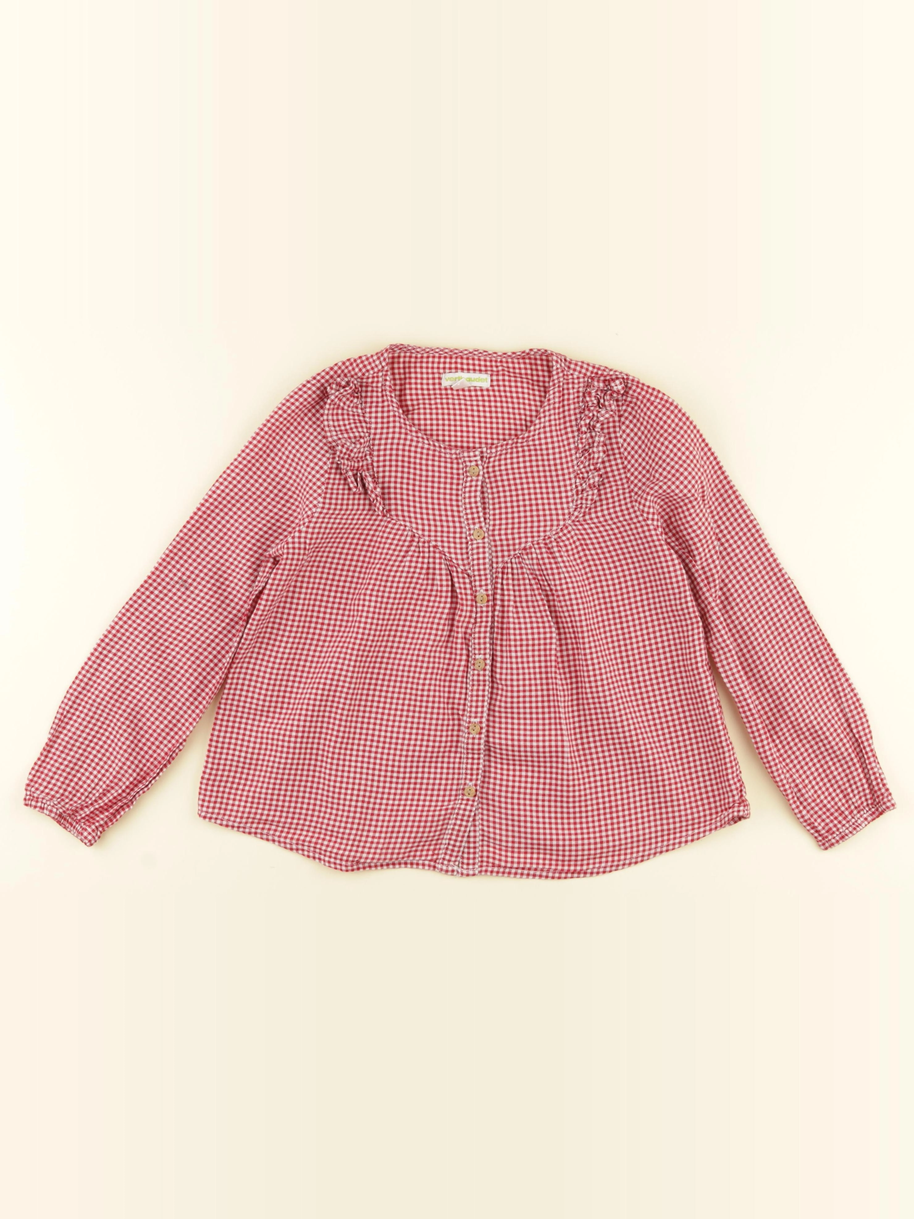 Vertbaudet - chemise rouge - 7 ans