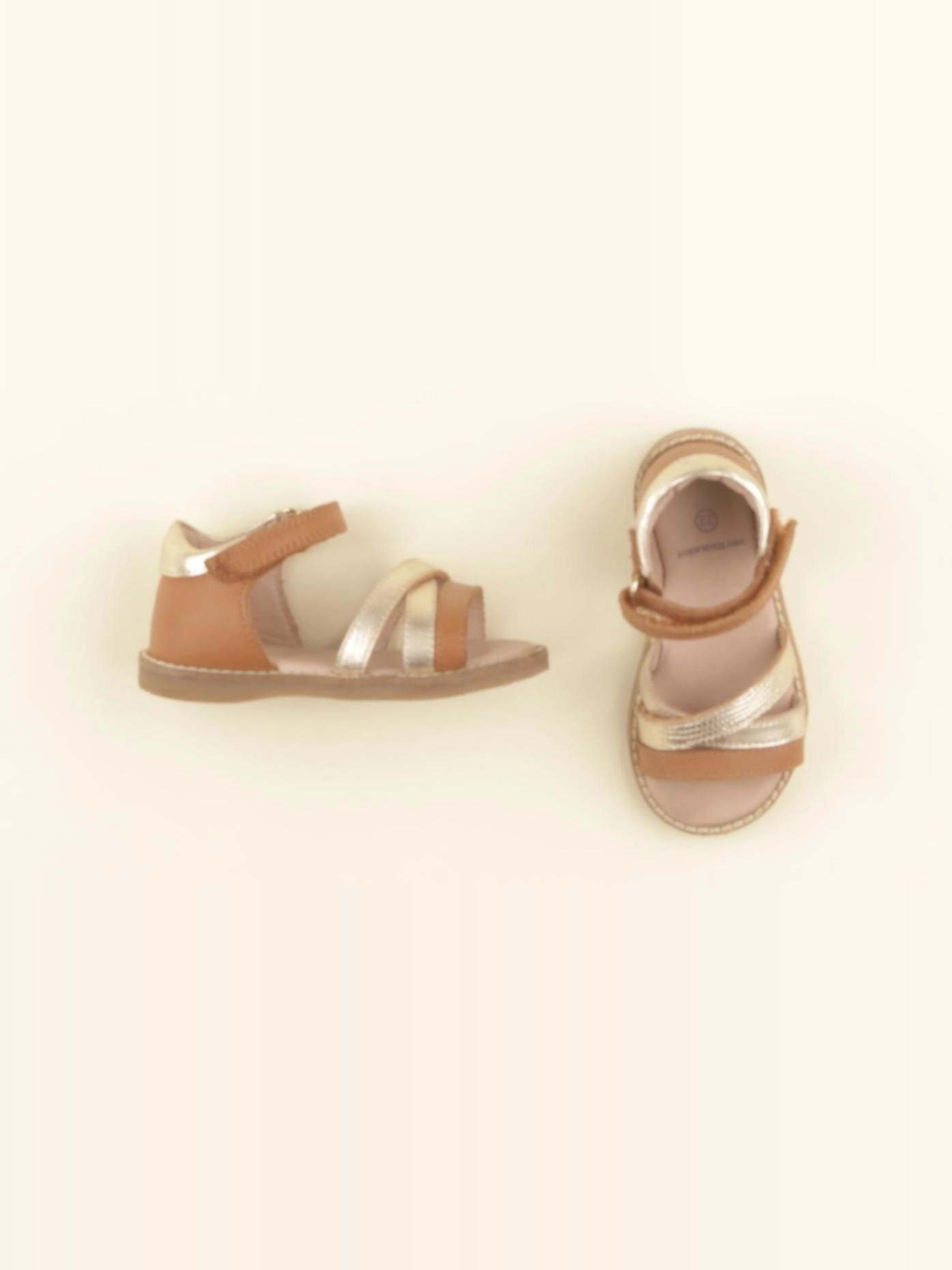 Vertbaudet - sandales marron, or - pointure 22