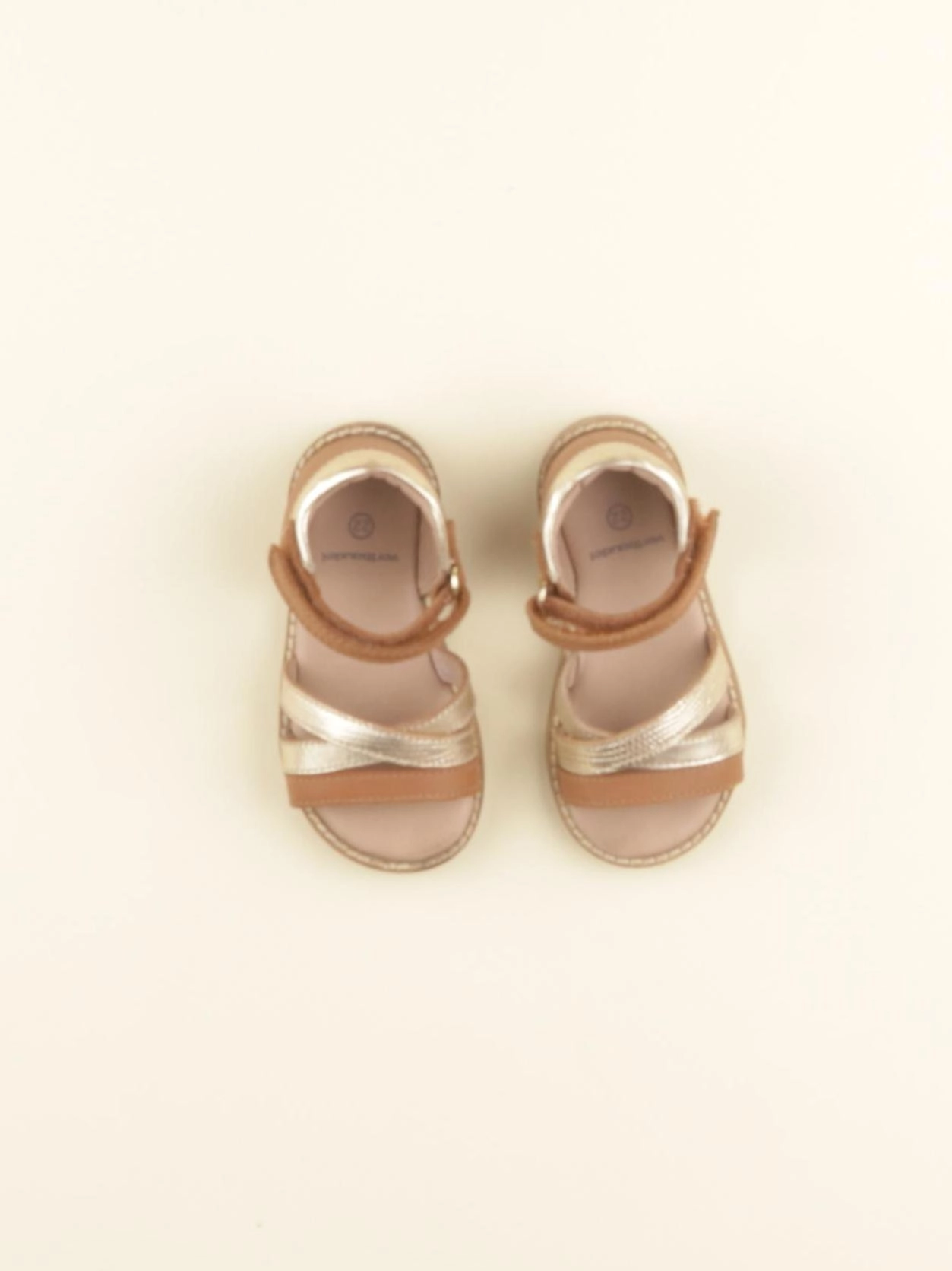 Vertbaudet - sandales marron, or - pointure 22