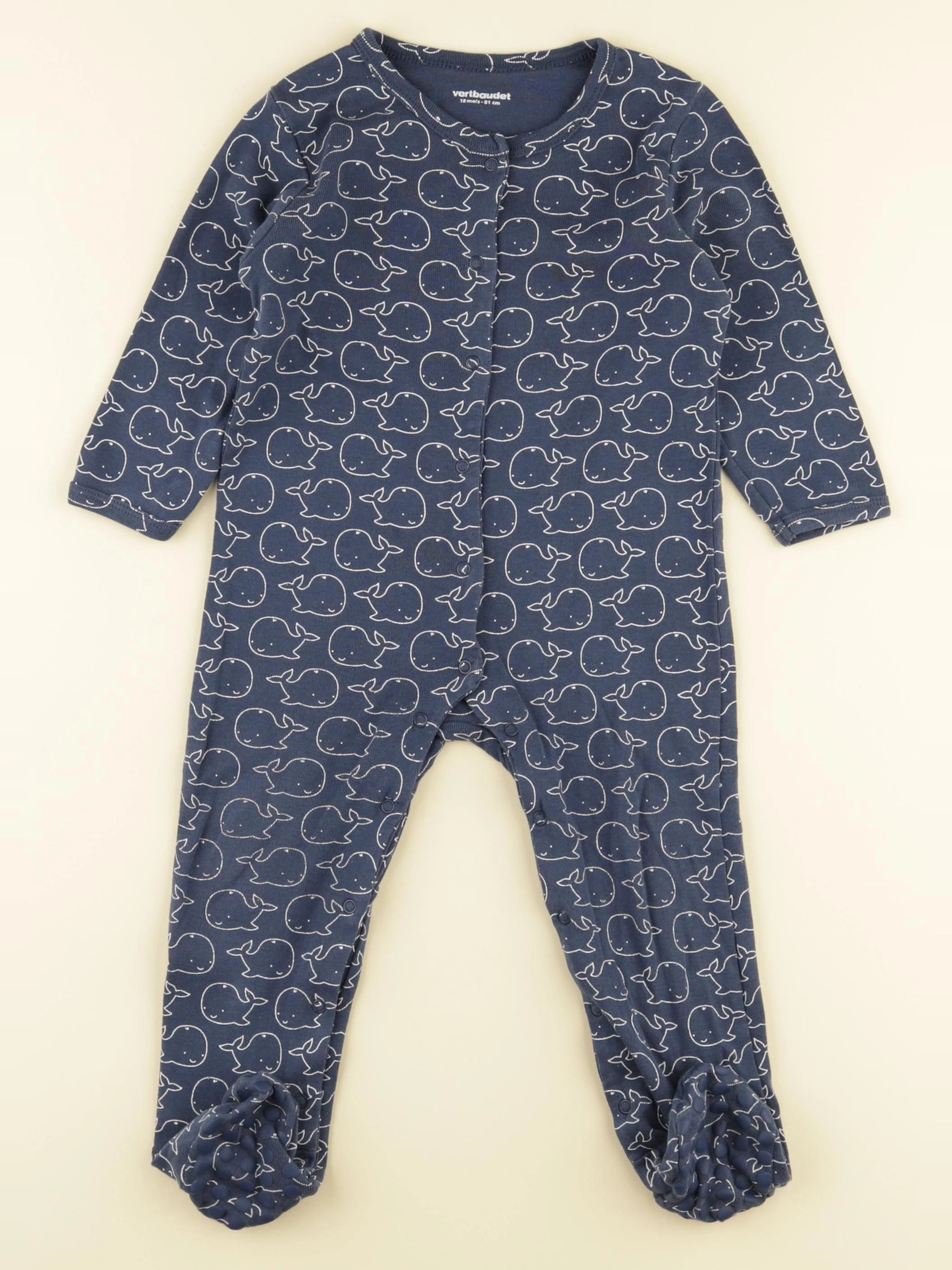 Vertbaudet - pyjama coton bleu - 18 mois