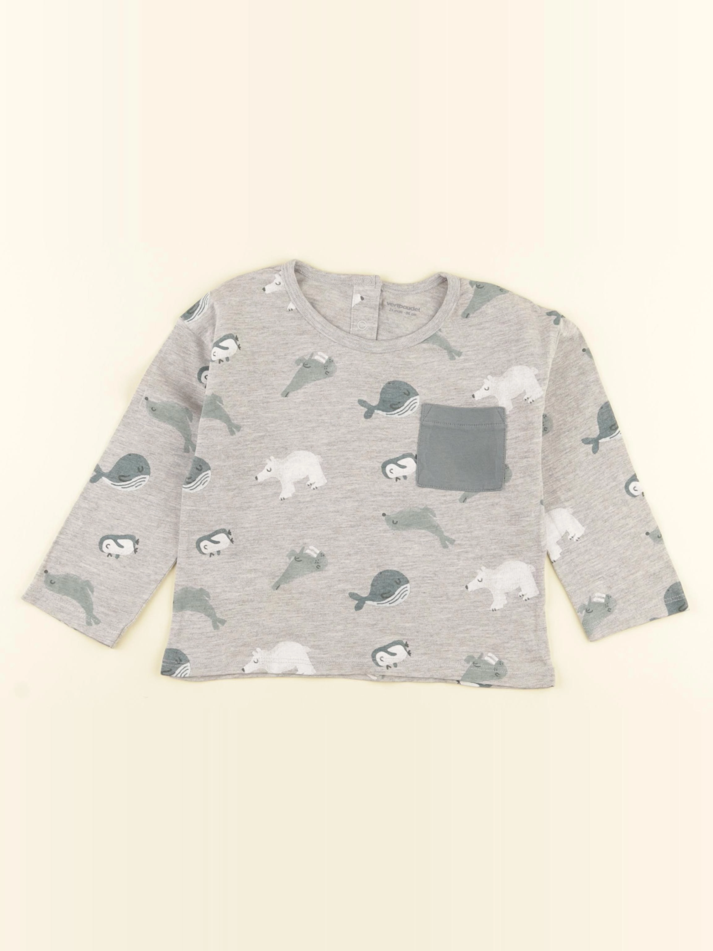 Vertbaudet - tee-shirt gris - 24 mois