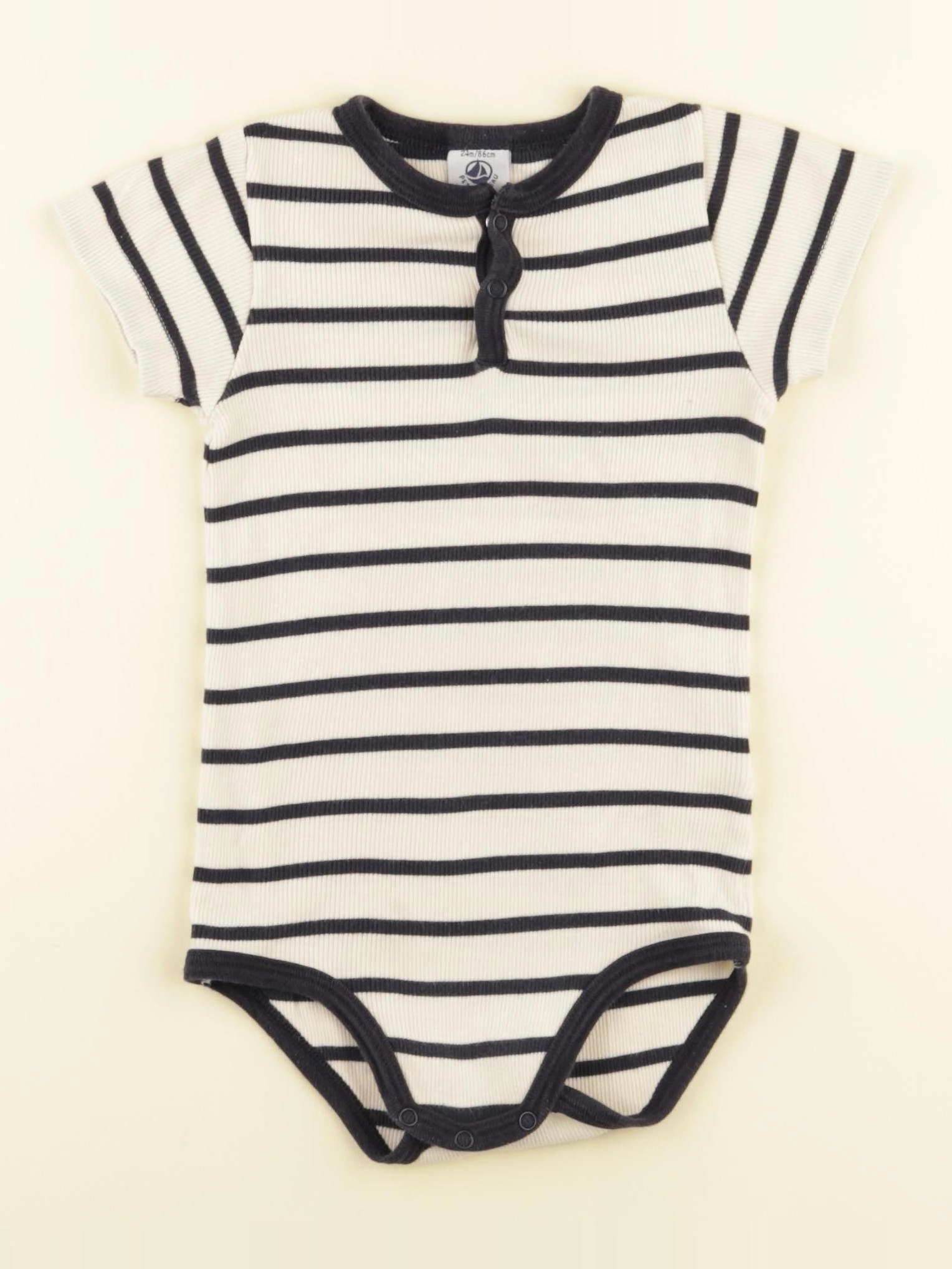 Petit Bateau - body bleu - 24 mois