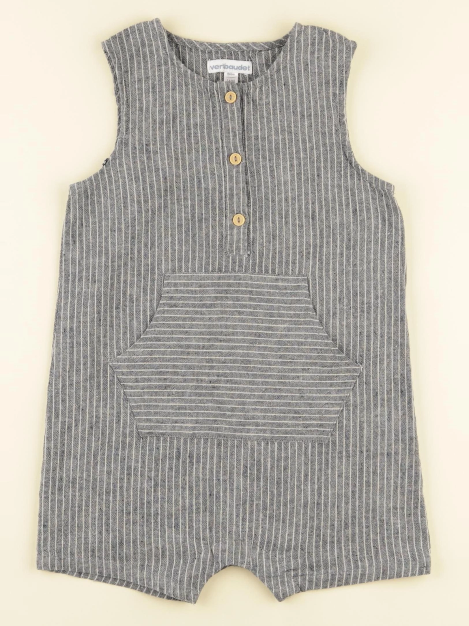 Vertbaudet - combinaison gris, blanc - 3 ans