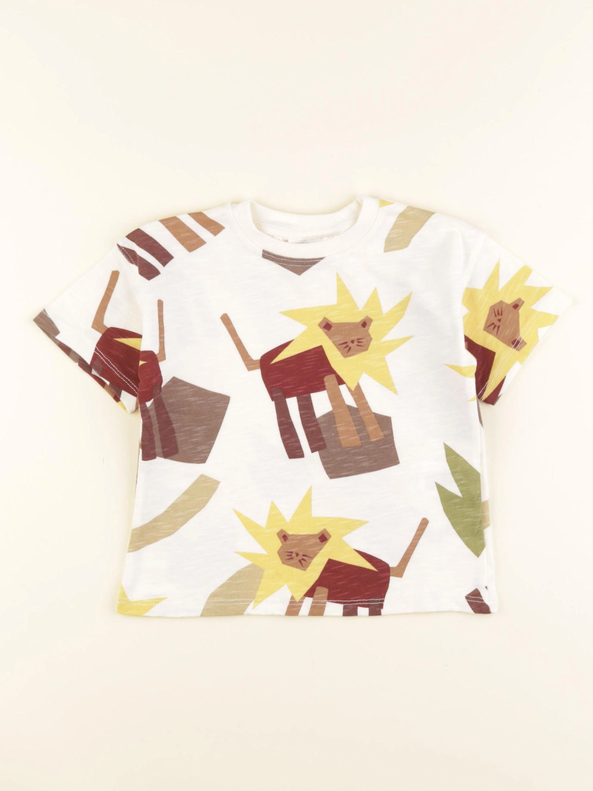 Zara - tee-shirt beige, jaune, marron - 18 mois