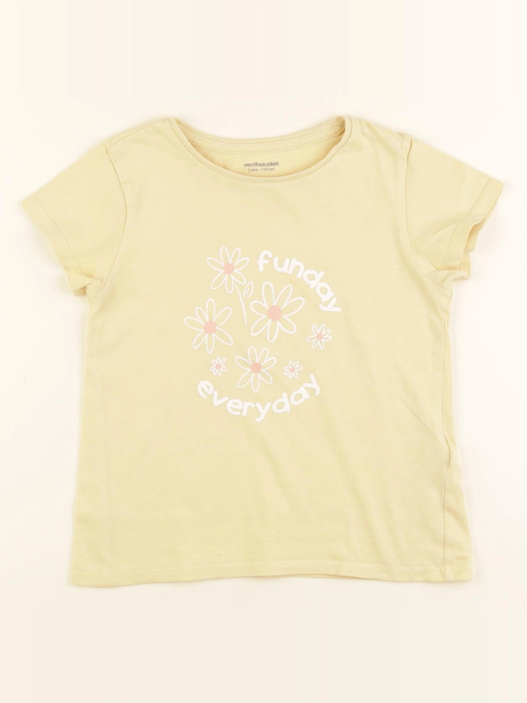 Vertbaudet - tee-shirt jaune - 5 ans