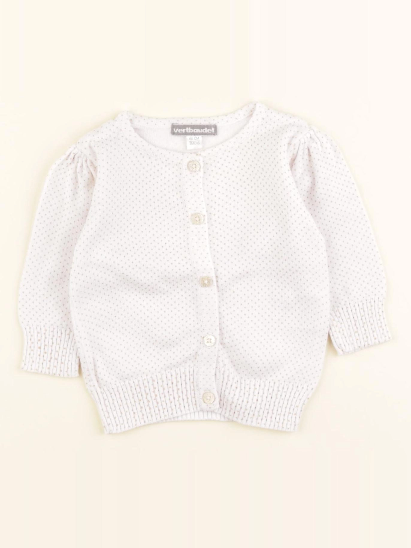 Vertbaudet - gilet blanc - 3 mois