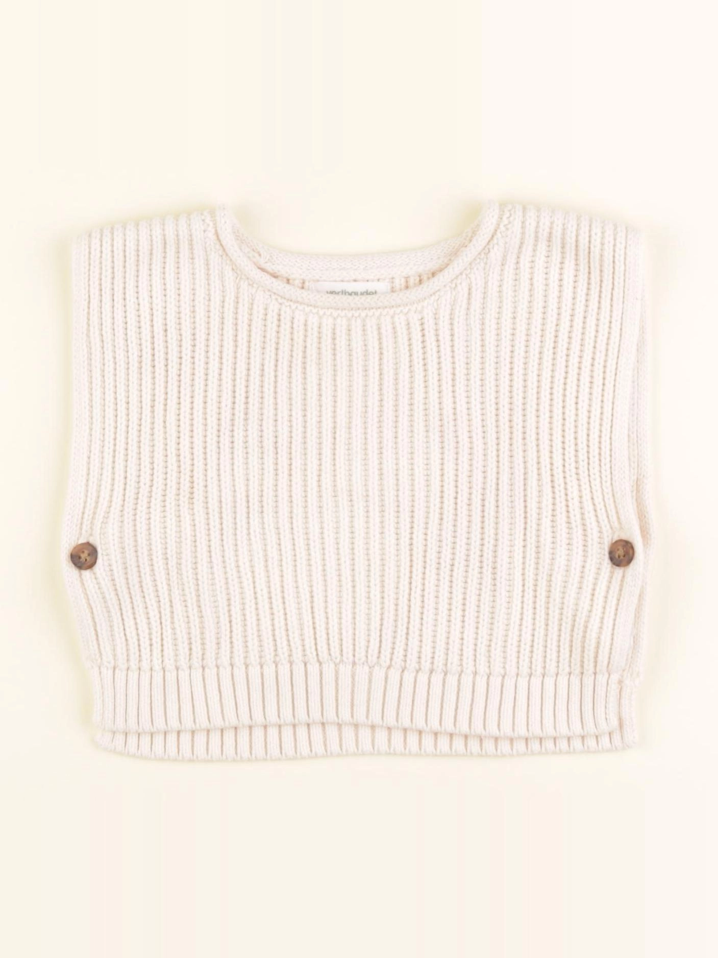 Vertbaudet - pull beige - 6 mois