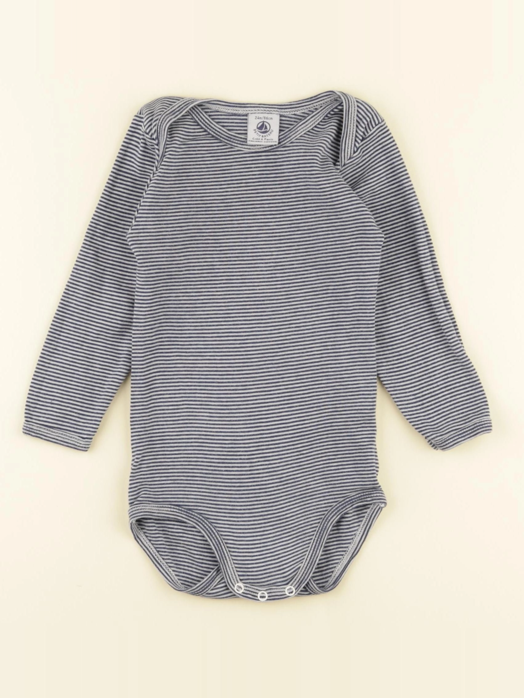 Petit Bateau - body bleu - 24 mois