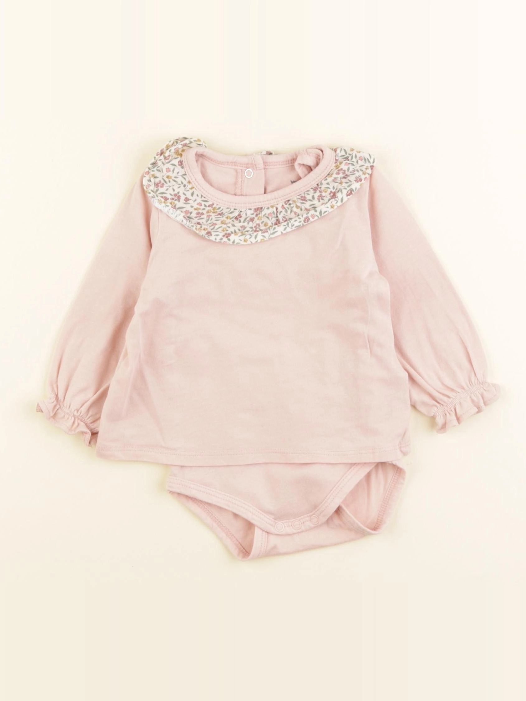 Vertbaudet - body tee-shirt rose - 6 mois