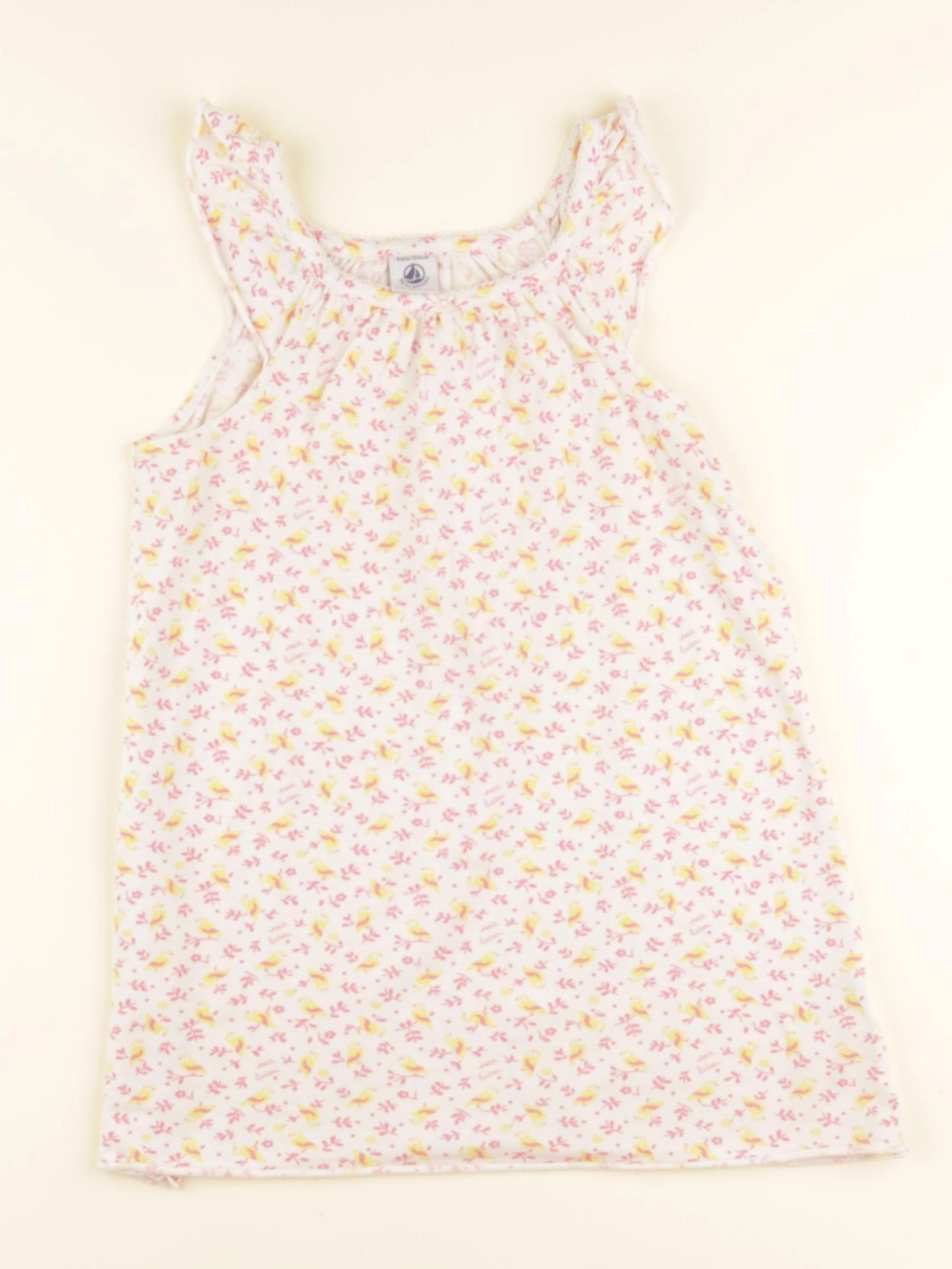 Petit Bateau - chemise de nuit coton beige - 4 ans