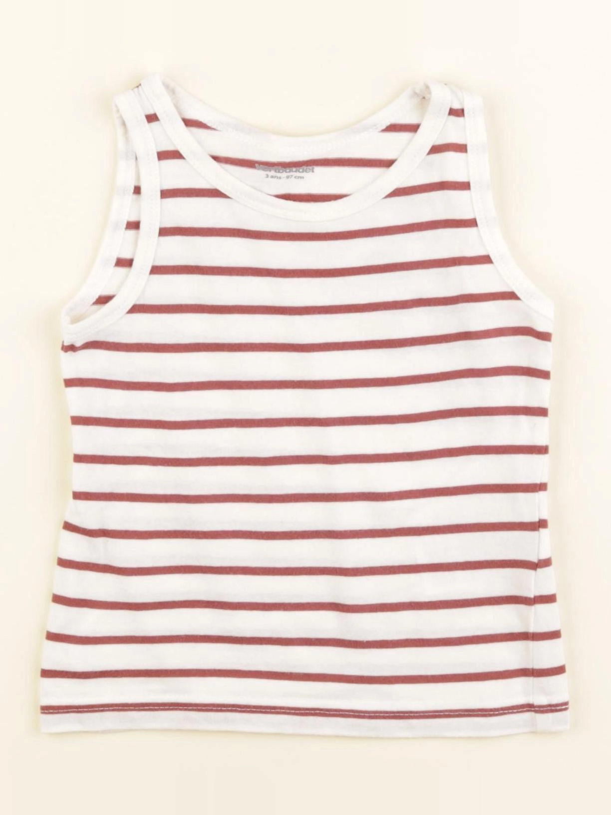 Vertbaudet - débardeur blanc, rouge - 3 ans
