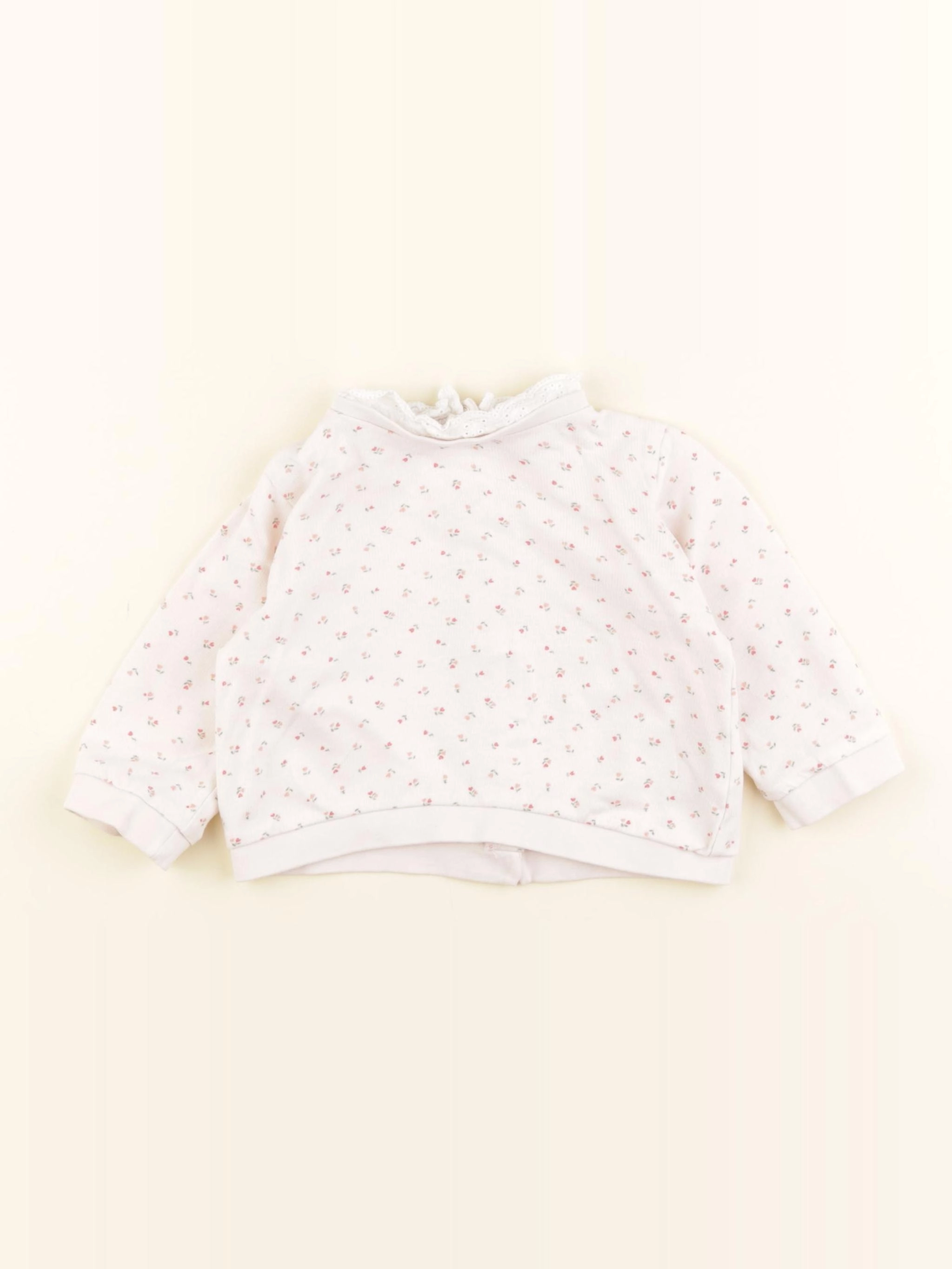 Vertbaudet - sweat blanc - 9 mois