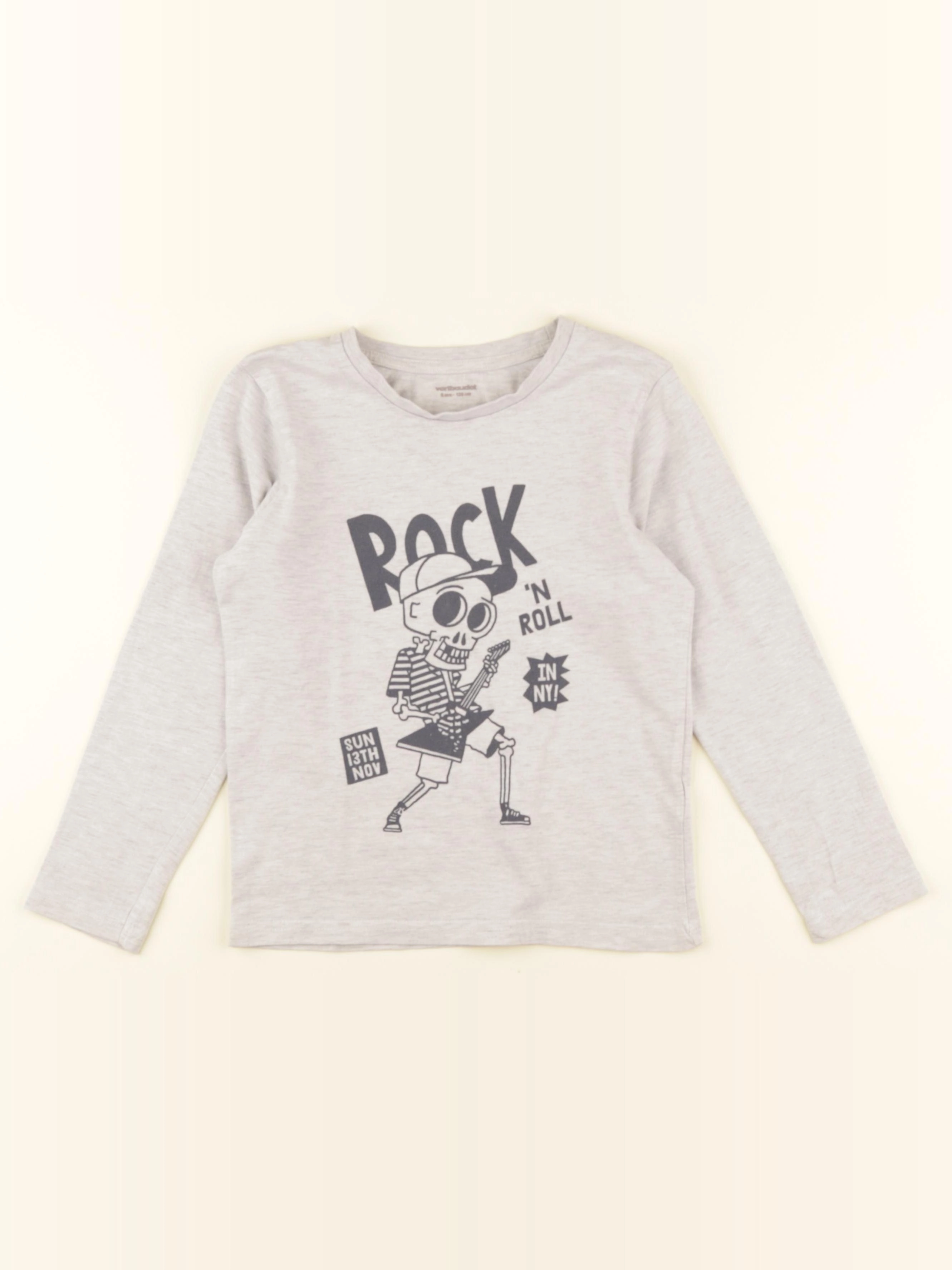 Vertbaudet - tee-shirt gris - 8 ans