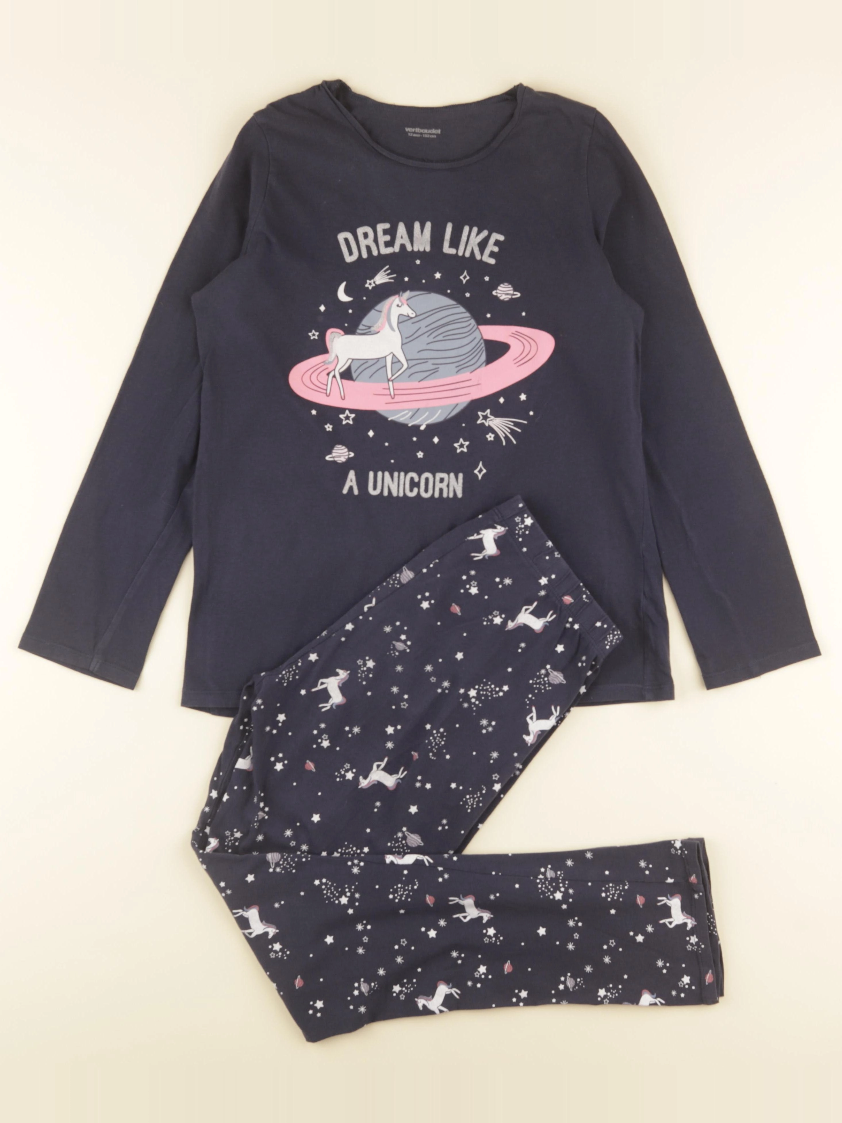 Vertbaudet - pyjama coton bleu - 12 ans