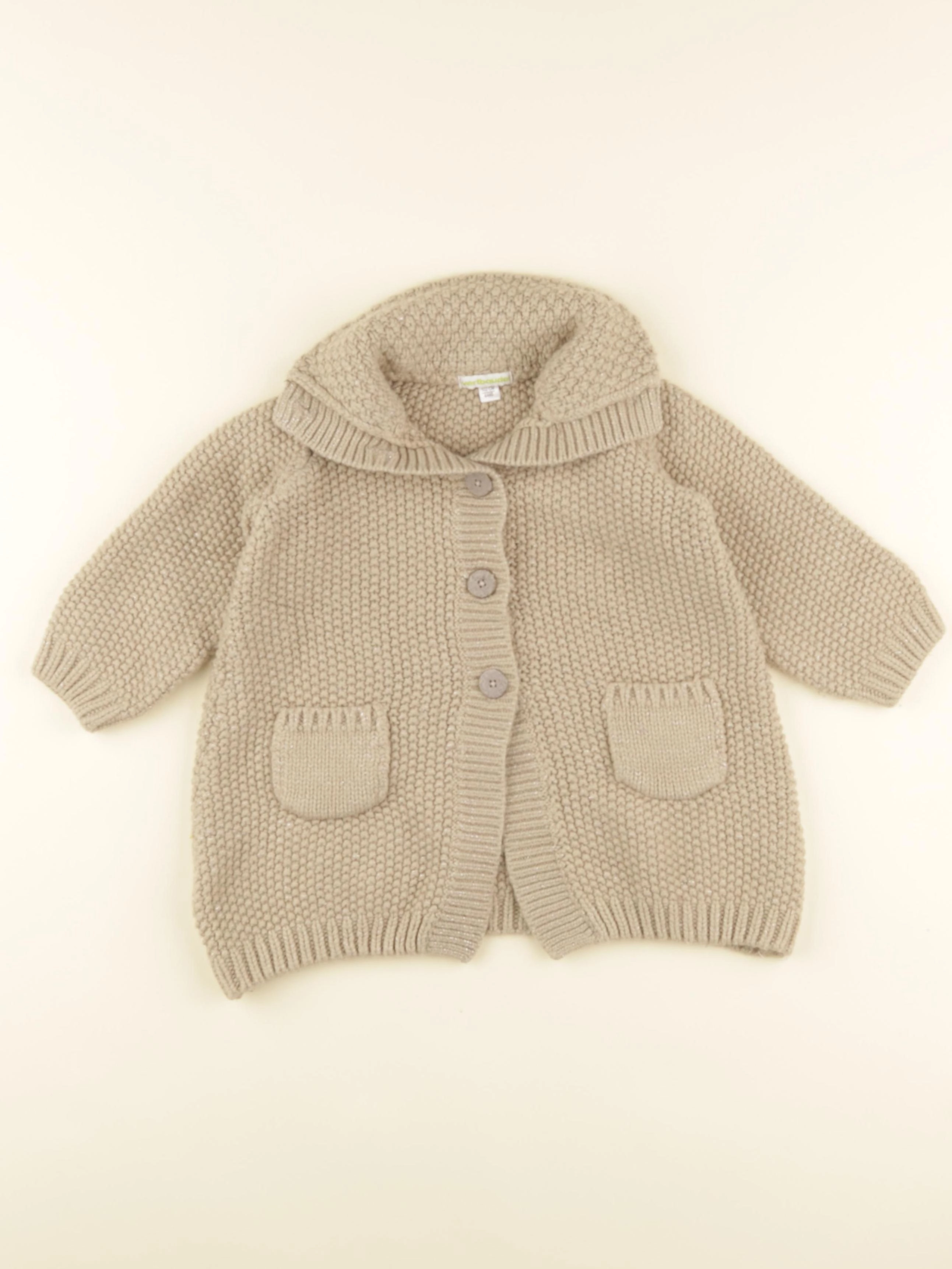 Vertbaudet - gilet beige - 4 ans