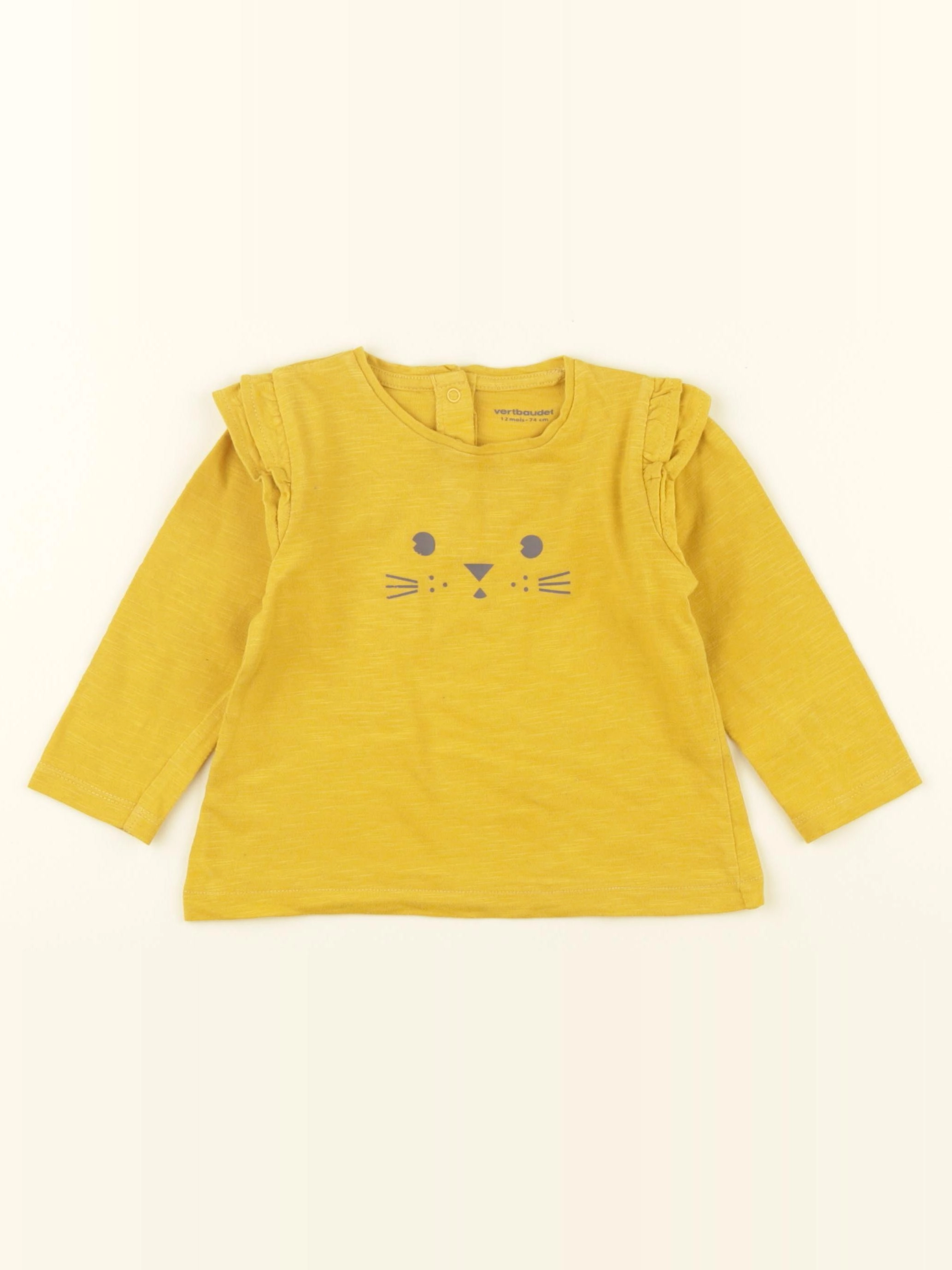 Vertbaudet - tee-shirt jaune - 12 mois
