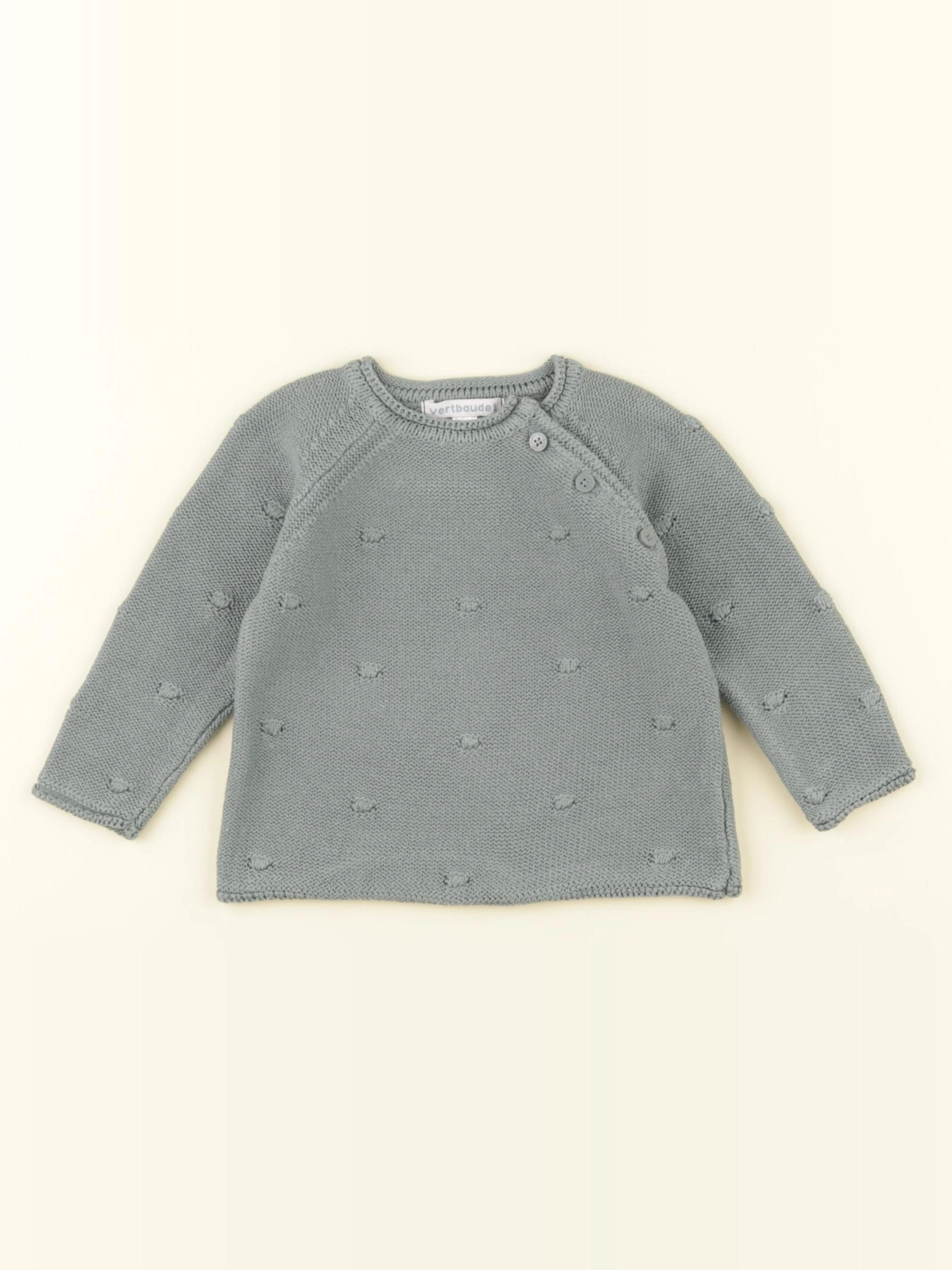 Vertbaudet - pull vert - 9 mois
