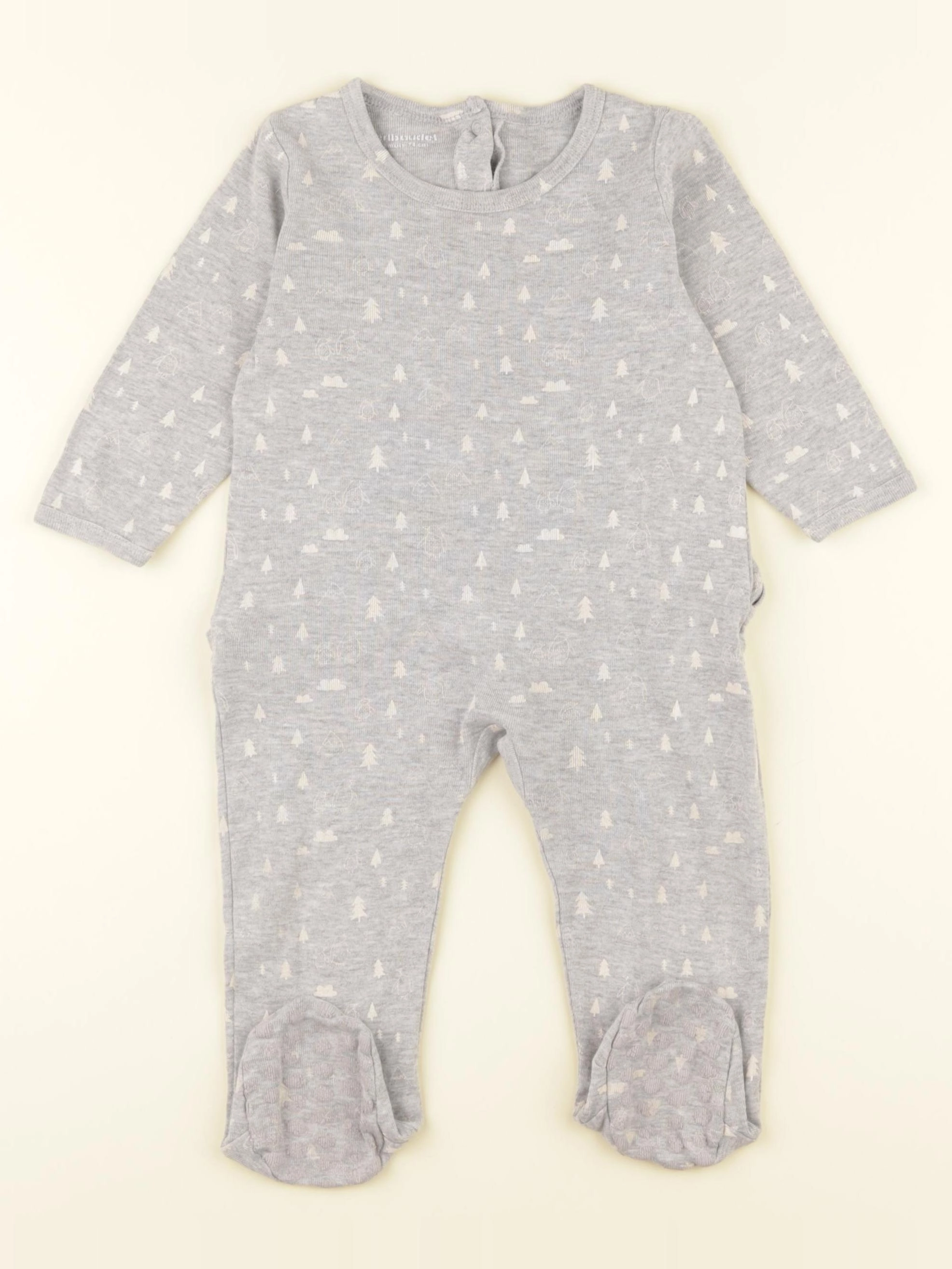 Vertbaudet - pyjama coton gris - 12 mois