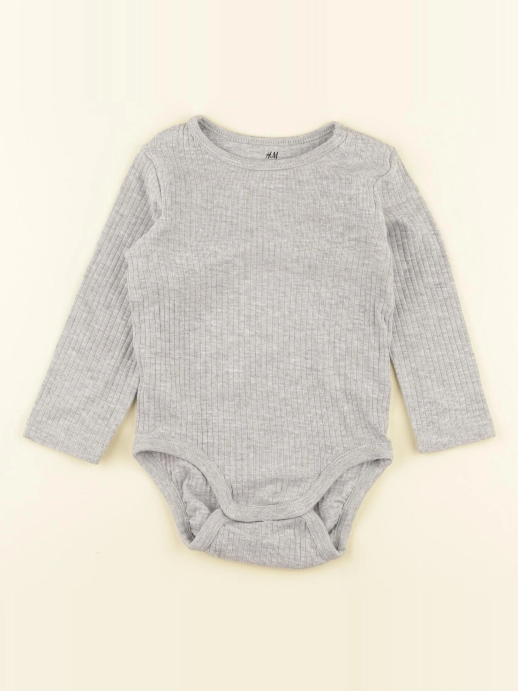 H&M - body gris - 6/9 mois