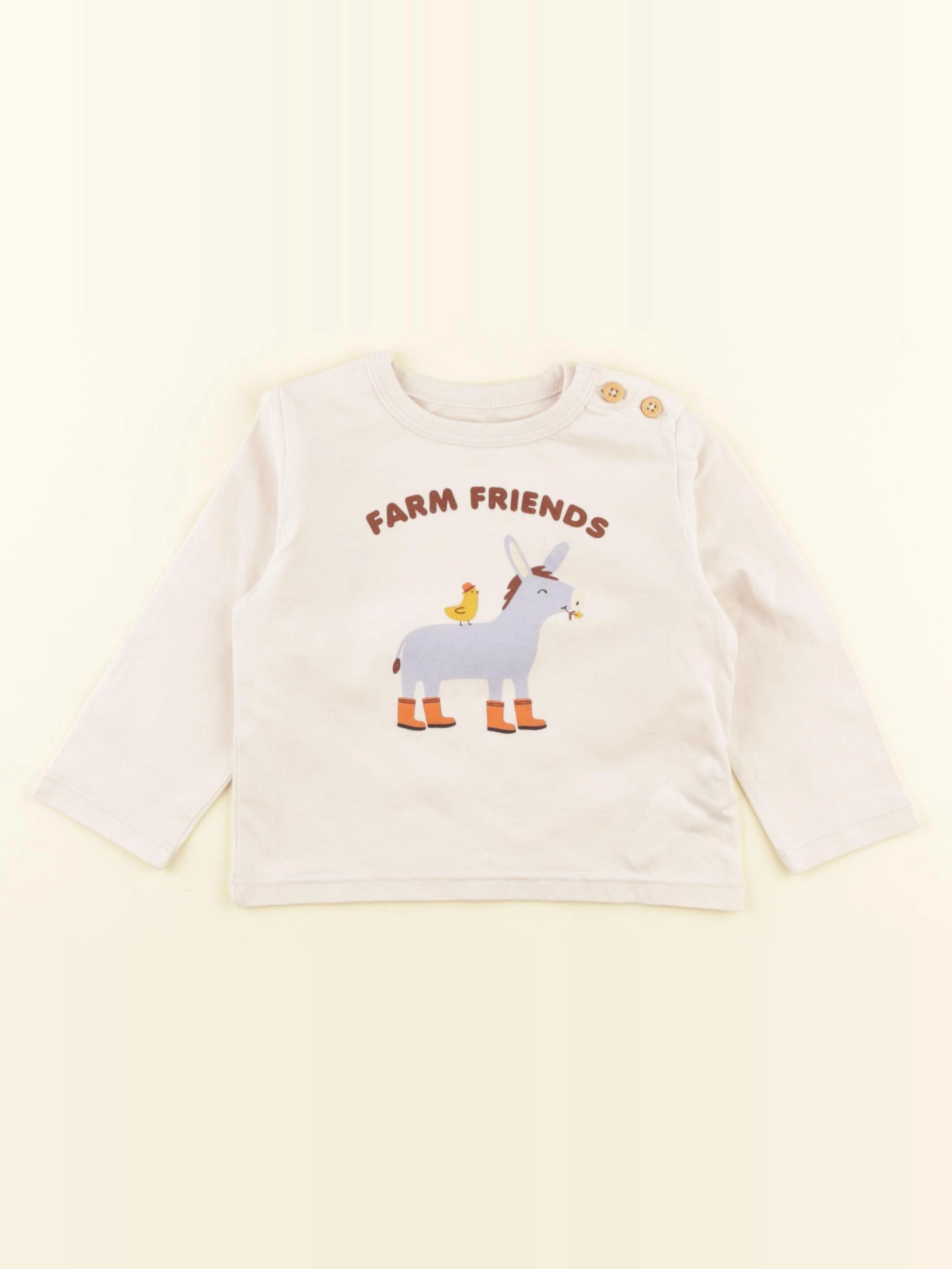 Boutchou - tee-shirt beige - 9 mois