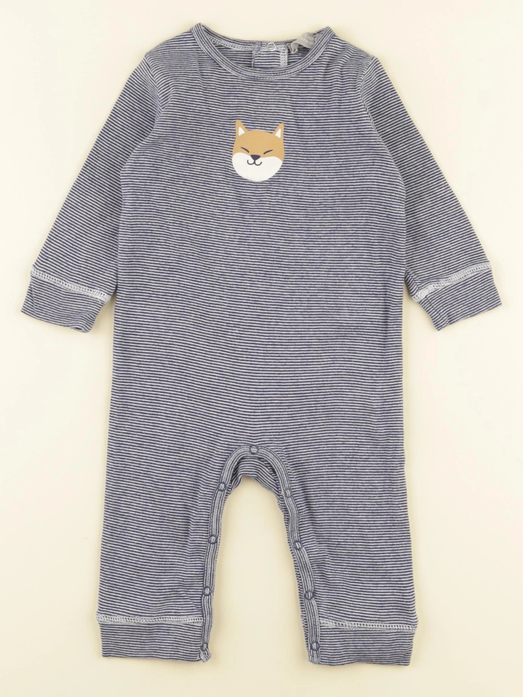Boutchou - pyjama coton bleu - 9 mois