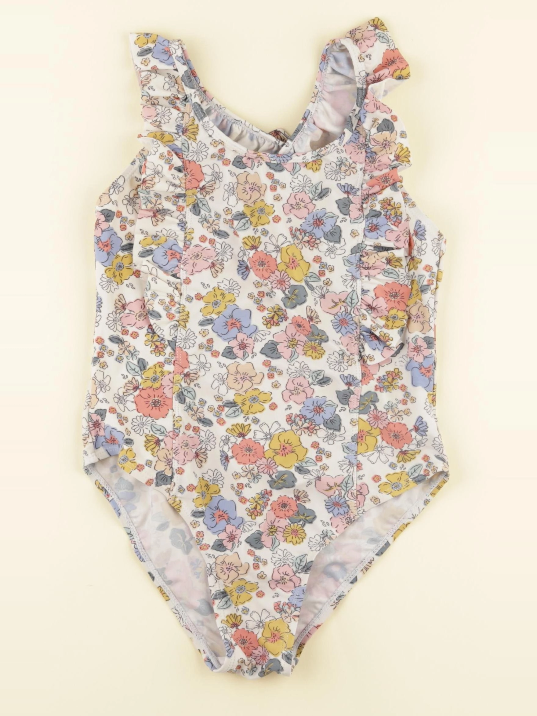 Vertbaudet - maillot de bain blanc, multicolore - 10 ans