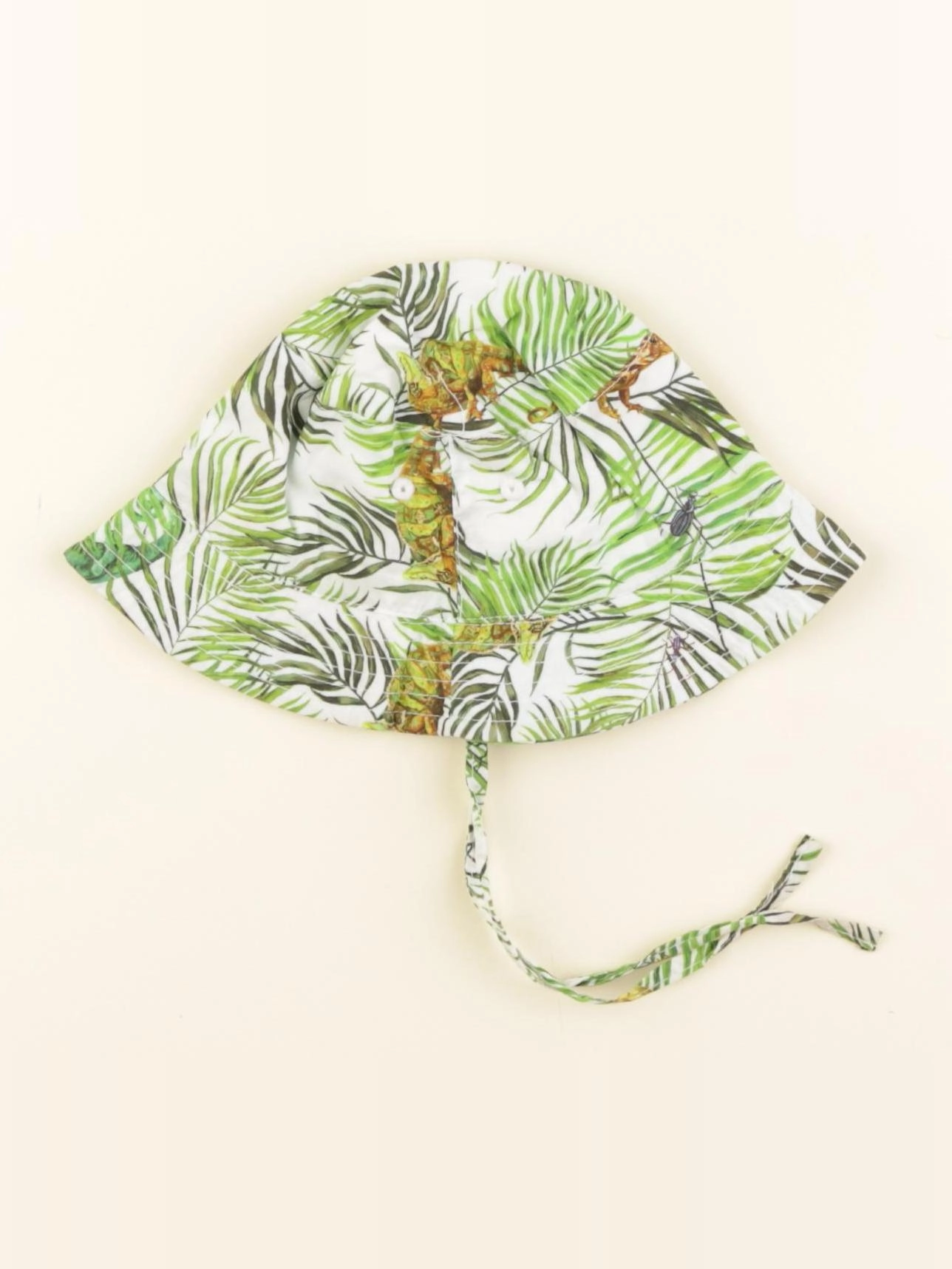 H&M - chapeau blanc, vert - 9/12 mois