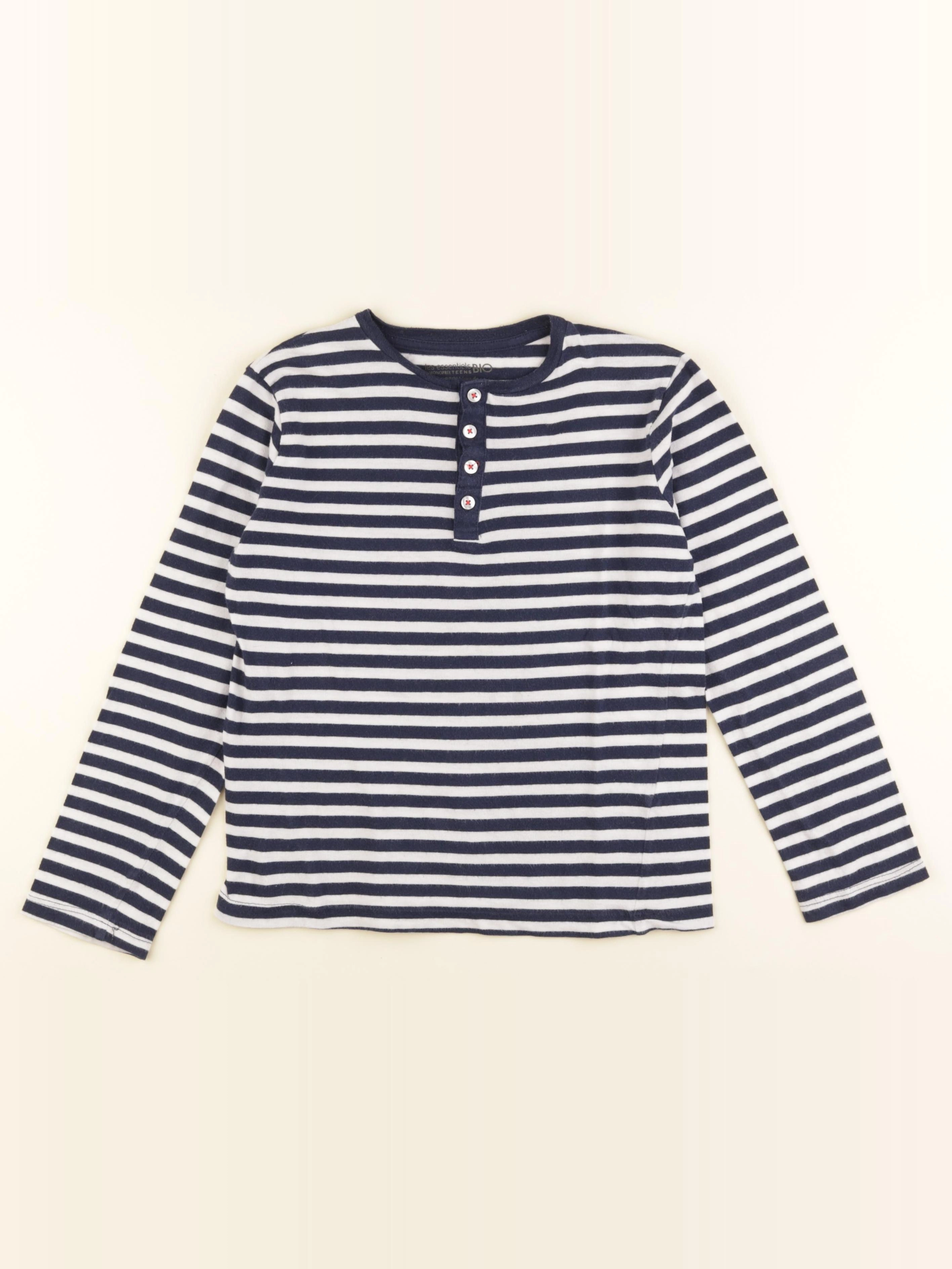 Monoprix - tee-shirt bleu, blanc - 10 ans