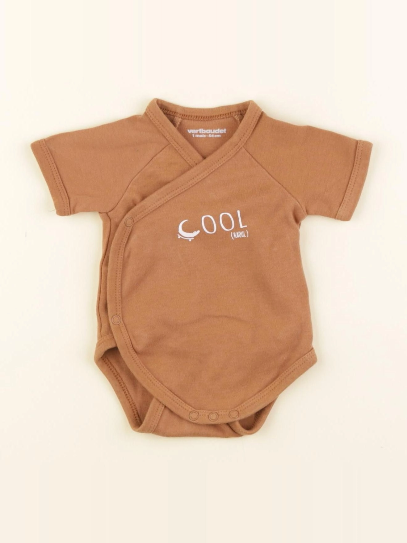 Vertbaudet - body marron - 1 mois