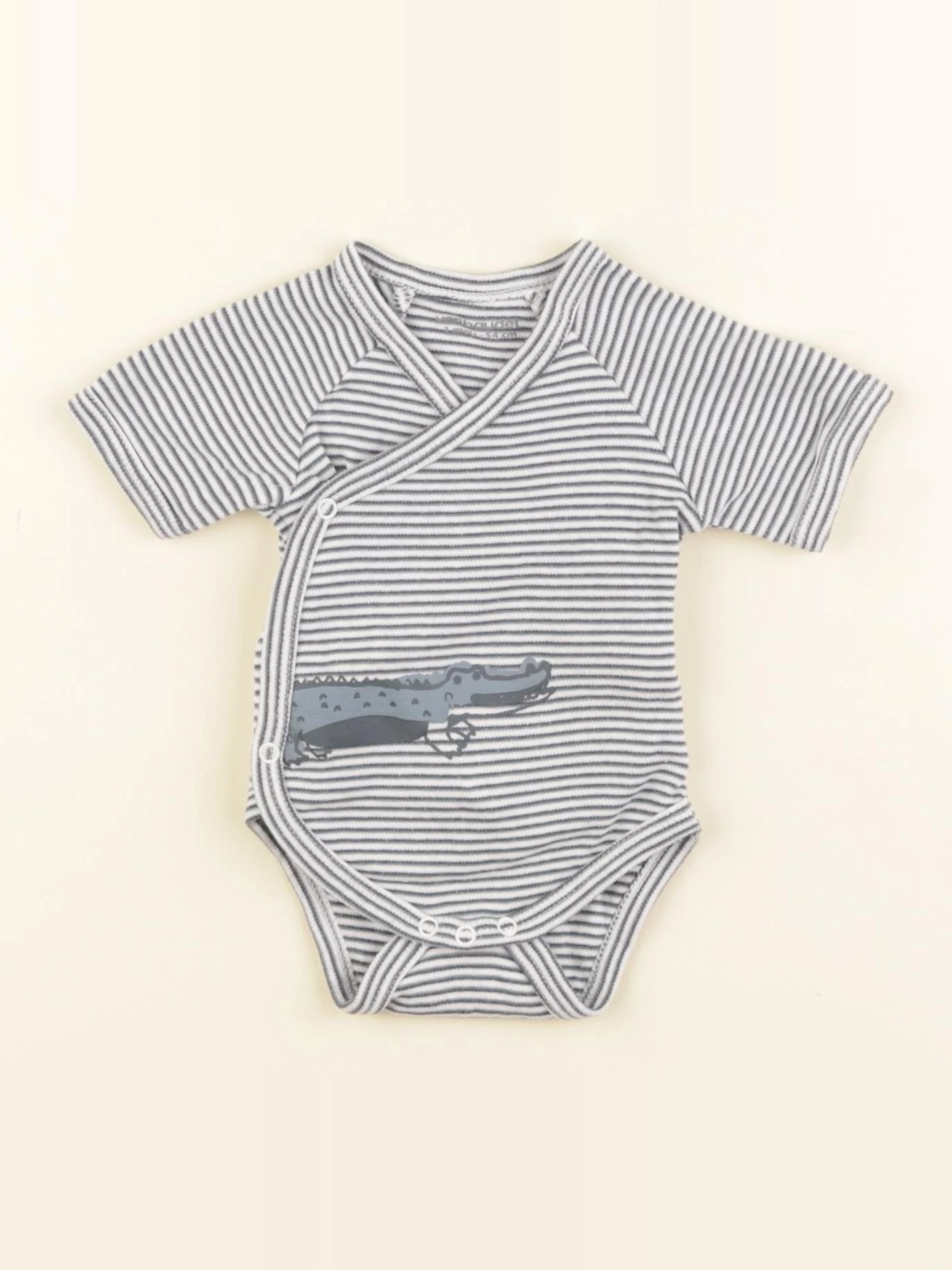 Vertbaudet - body blanc, bleu - 1 mois