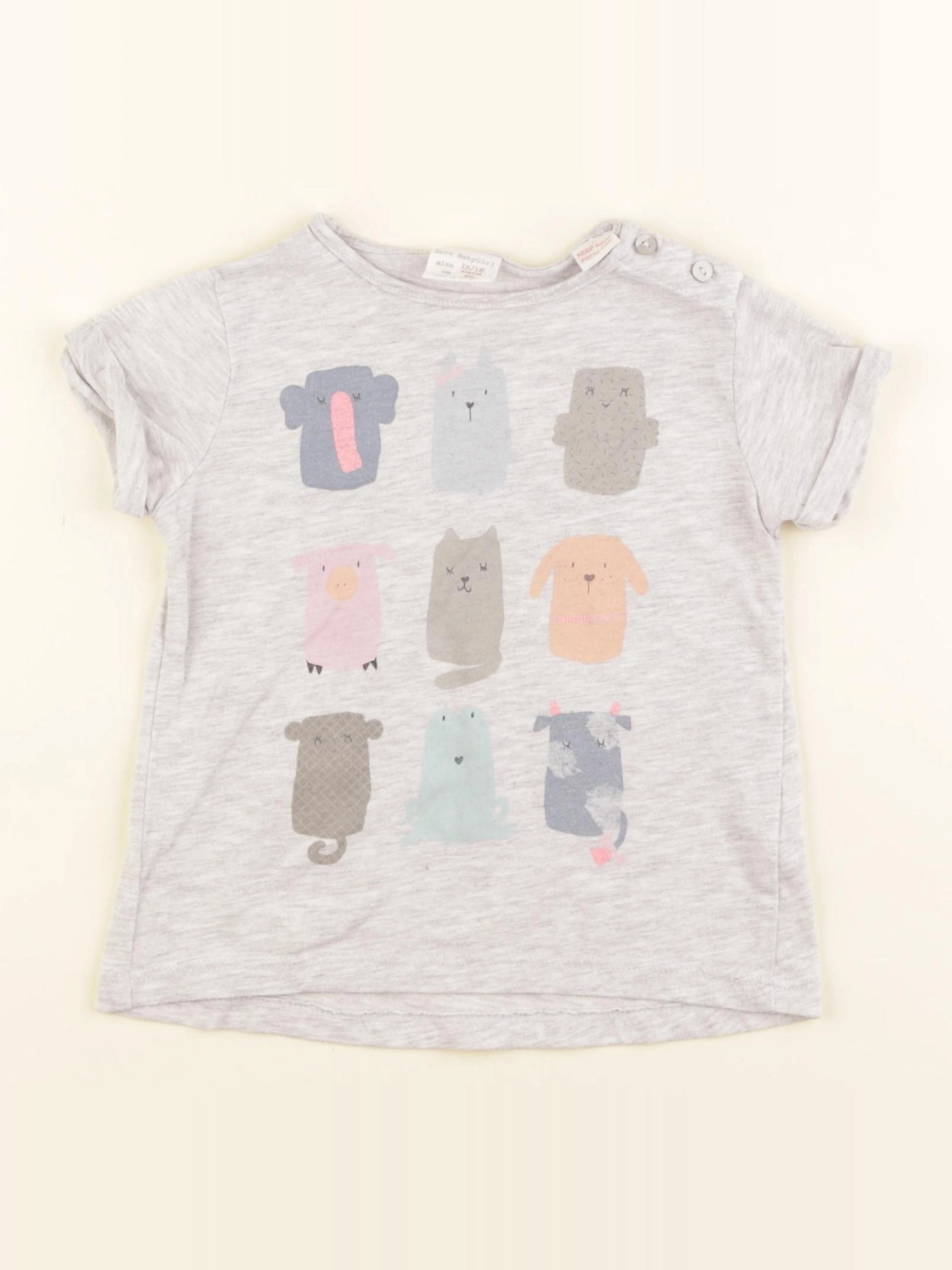 Zara - tee-shirt gris - 12/18 mois