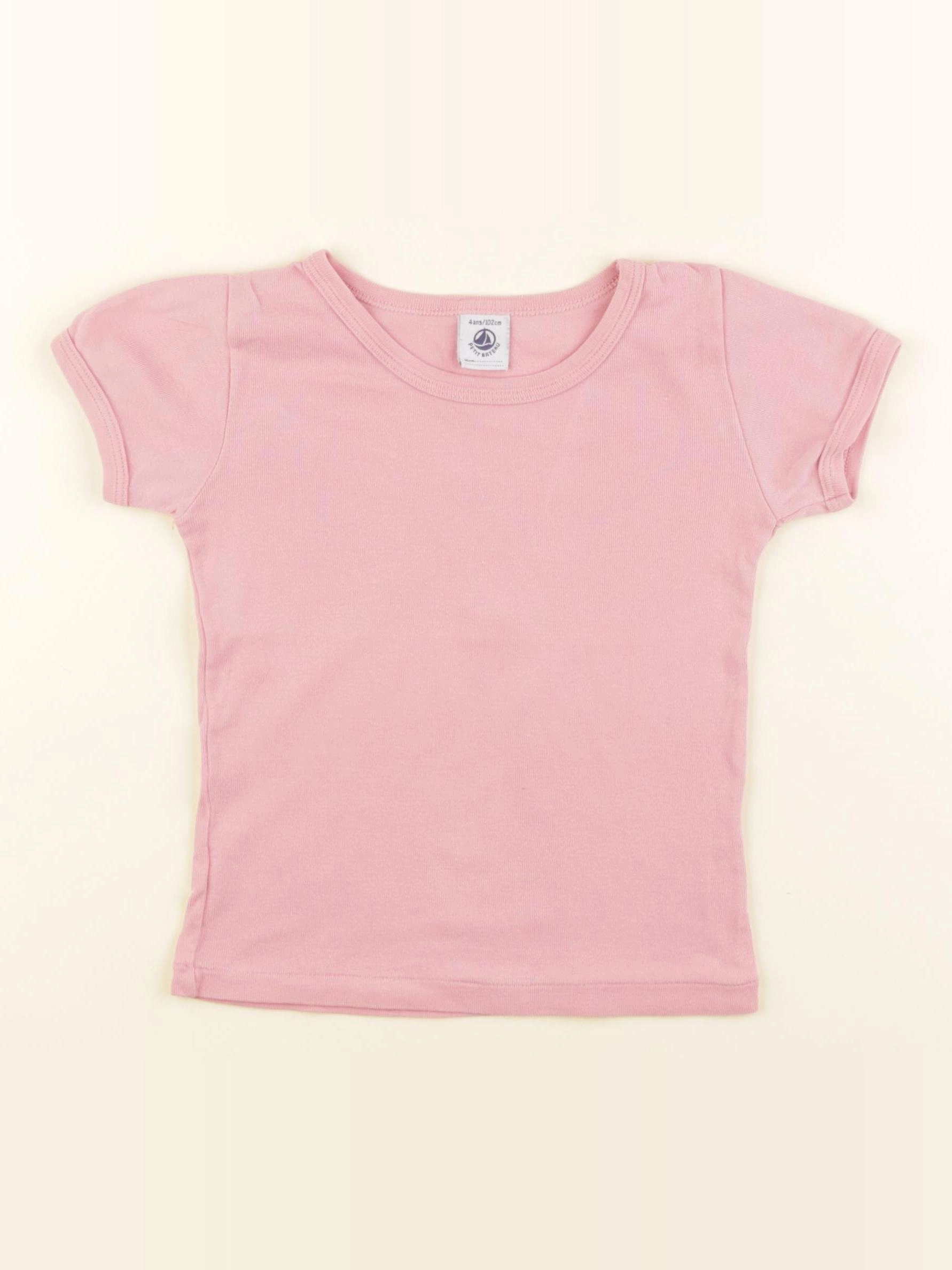 Petit Bateau - tee-shirt rose - 4 ans
