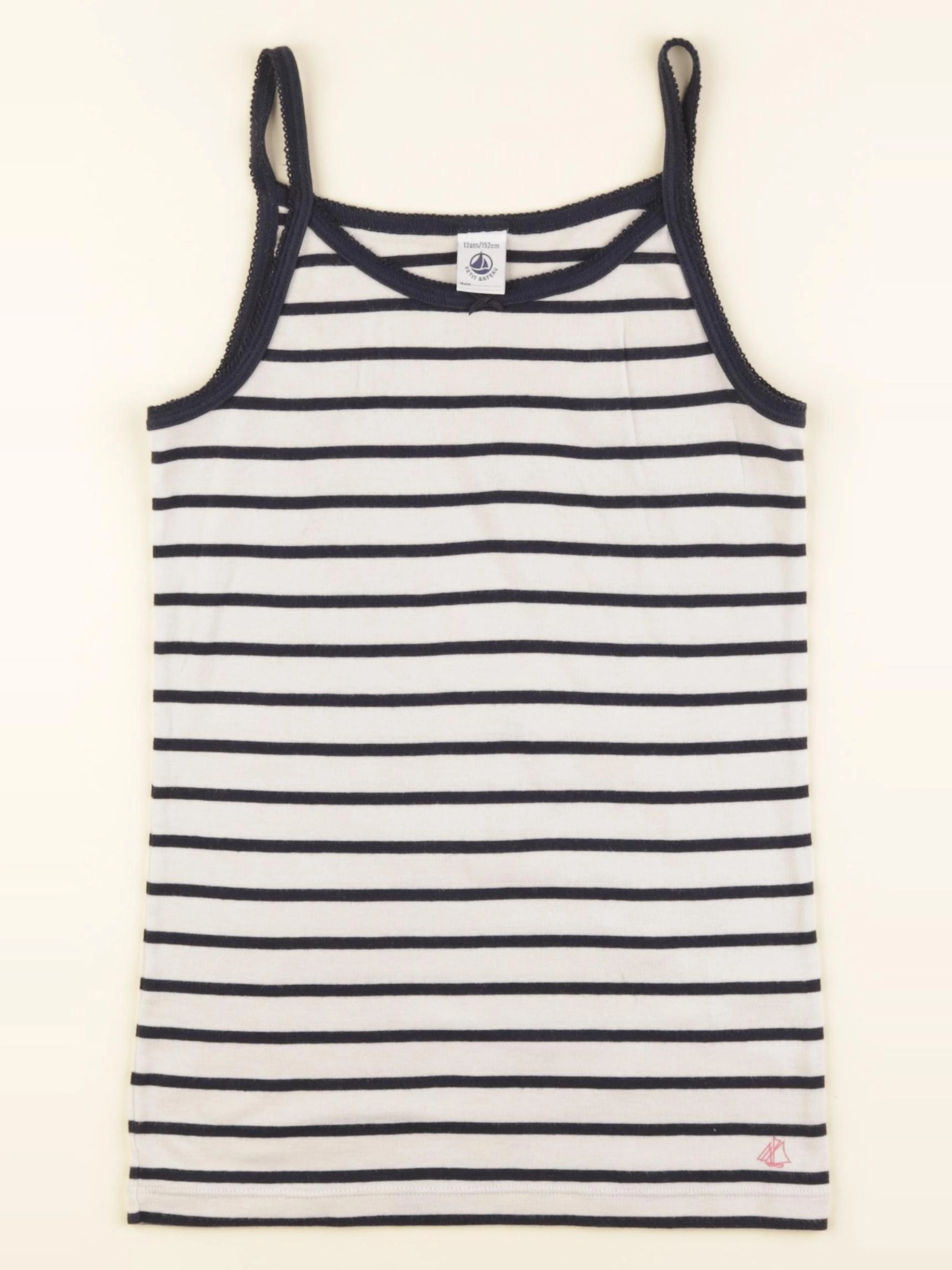 Petit Bateau - maillot de corps blanc, bleu - 12 ans