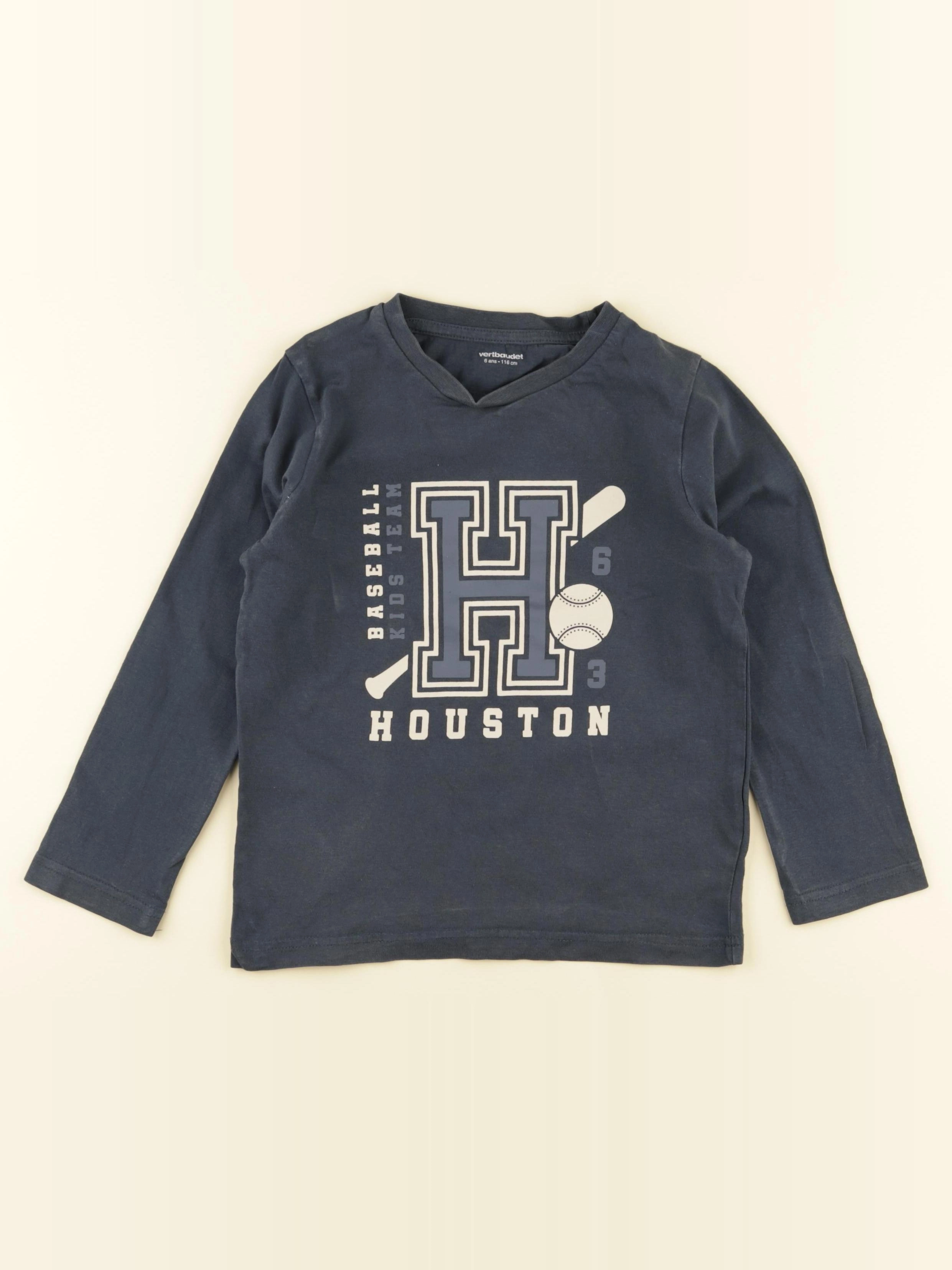 Vertbaudet - tee-shirt bleu - 6 ans