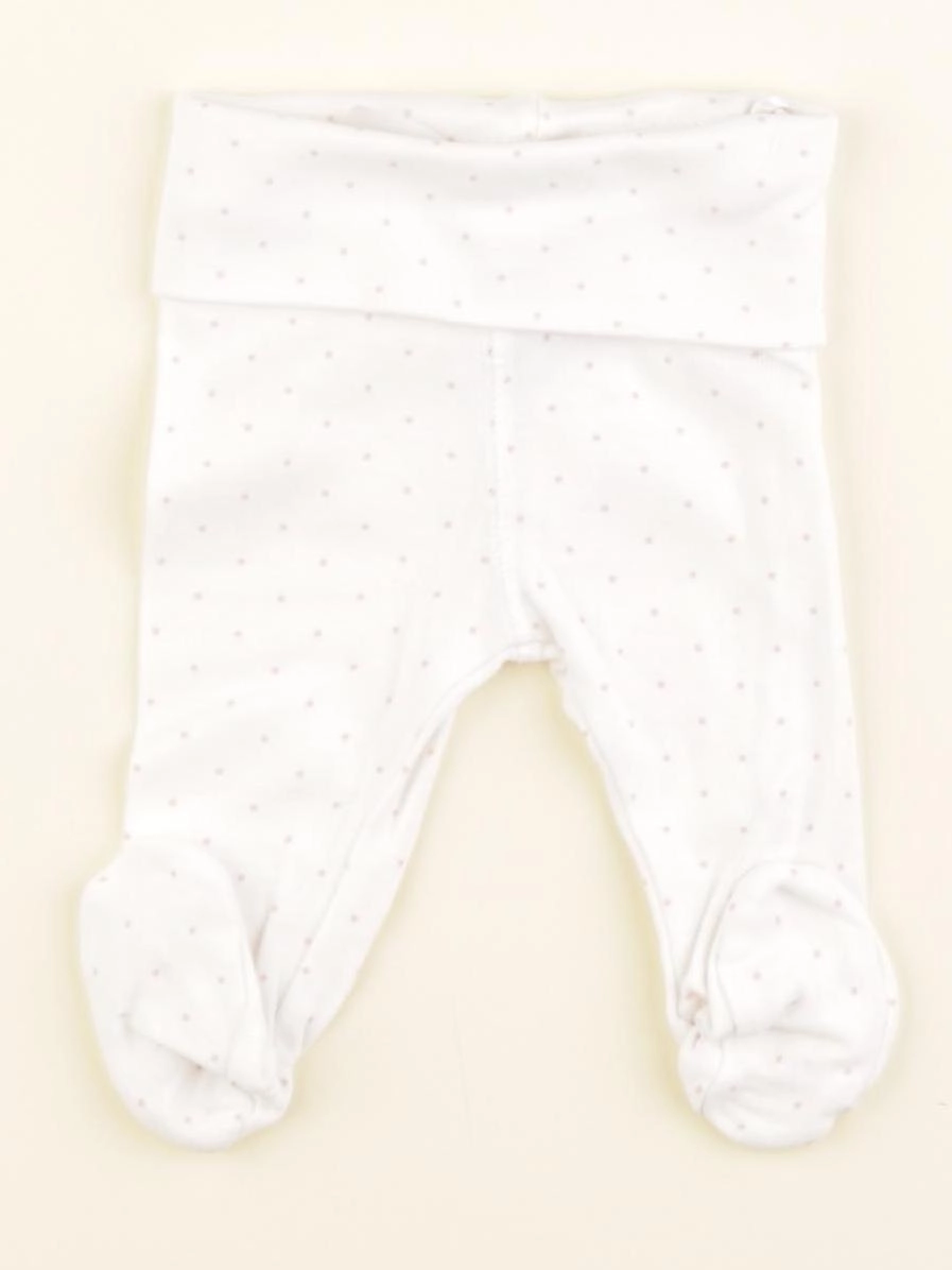 H&M - legging blanc, rose - 0/1 mois