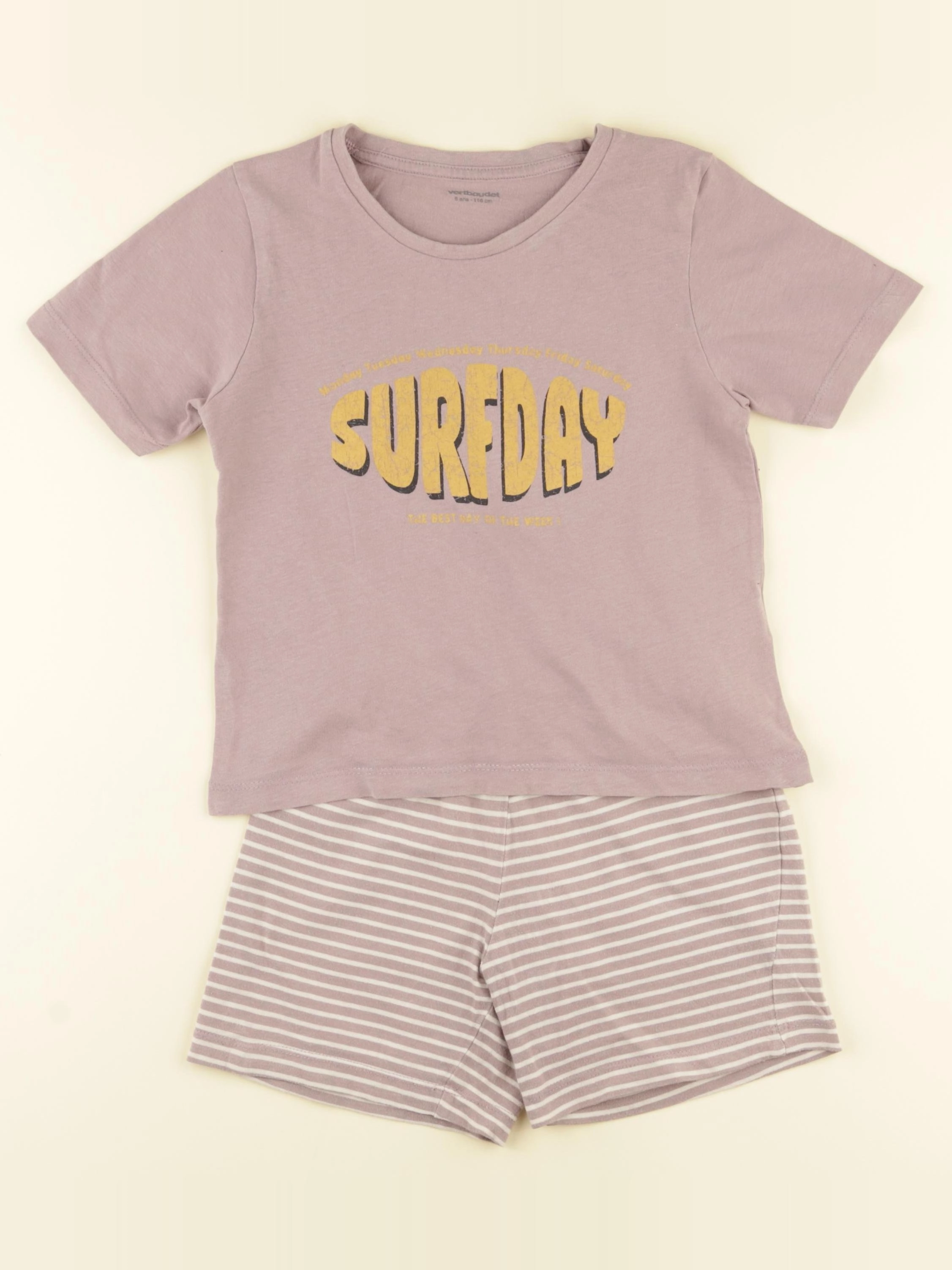 Vertbaudet - pyjama coton violet - 6 ans