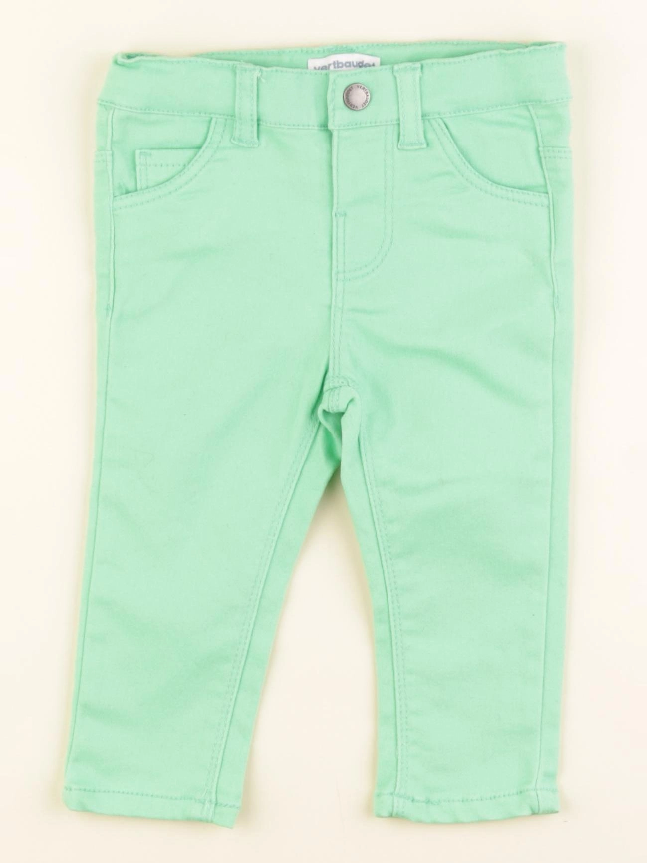 Vertbaudet - pantalon vert - 12 mois
